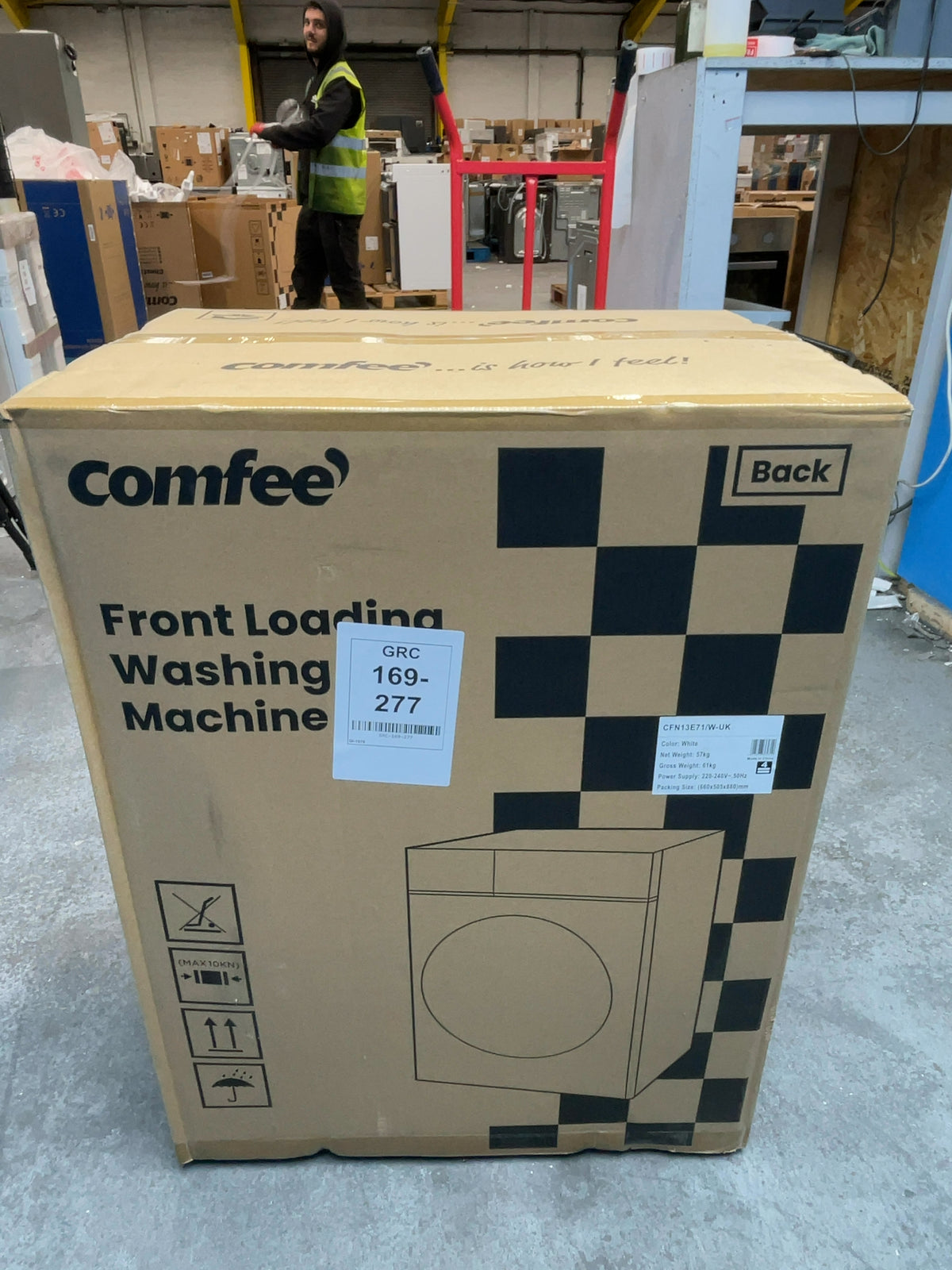 #GRC-169-277 - Comfee 7kg 1200rpm Washing Machine – Steam Wash & 15 Min Quick Cycle, White