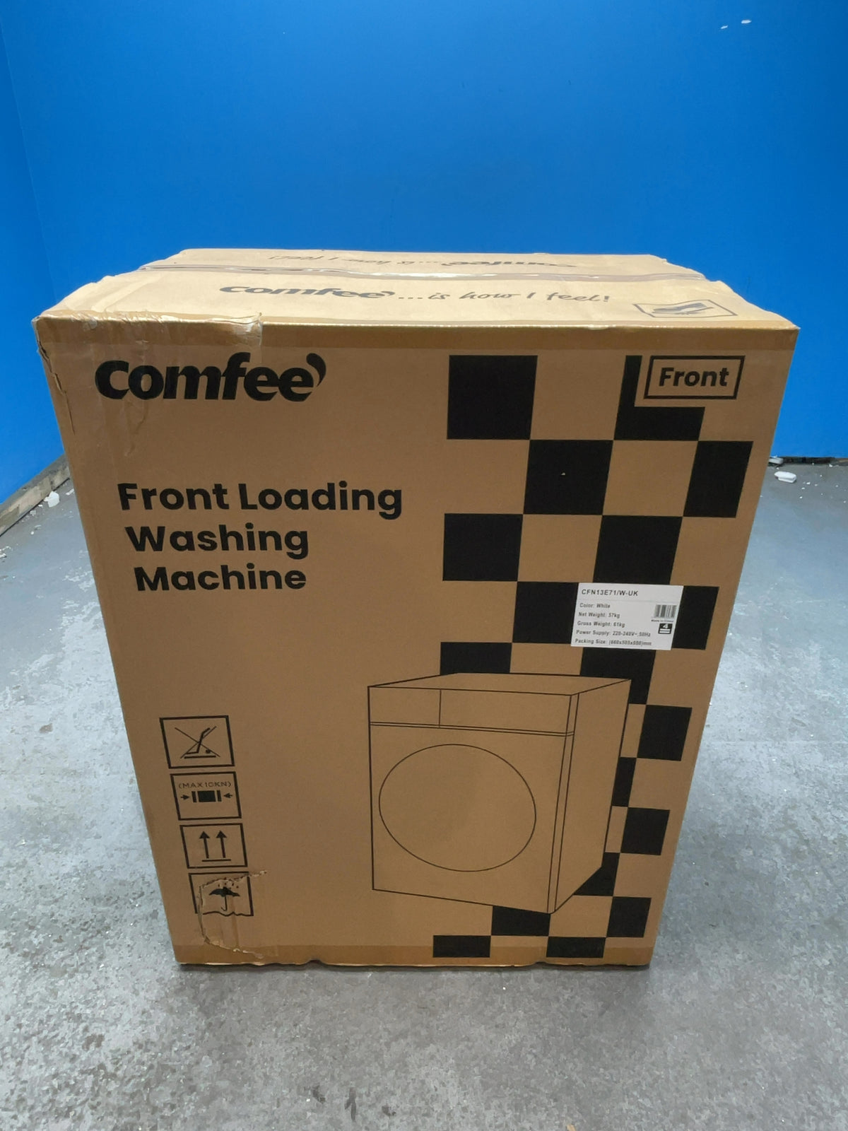 #GRC-169-278 - Comfee 7kg 1200rpm Washing Machine – Steam Wash & 15 Min Quick Cycle, White