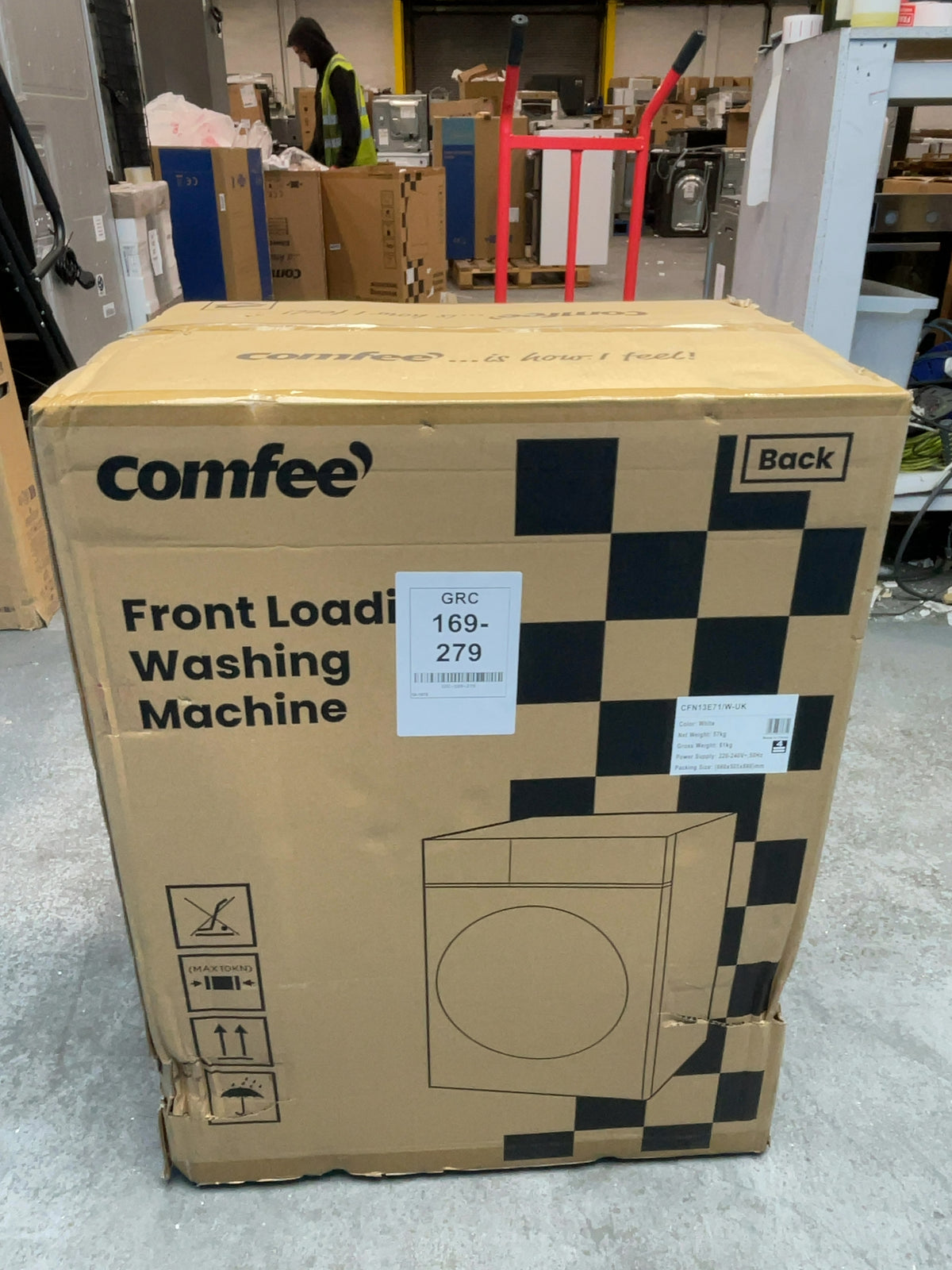 #GRC-169-279 - Comfee 7kg 1200rpm Washing Machine – Steam Wash & 15 Min Quick Cycle, White