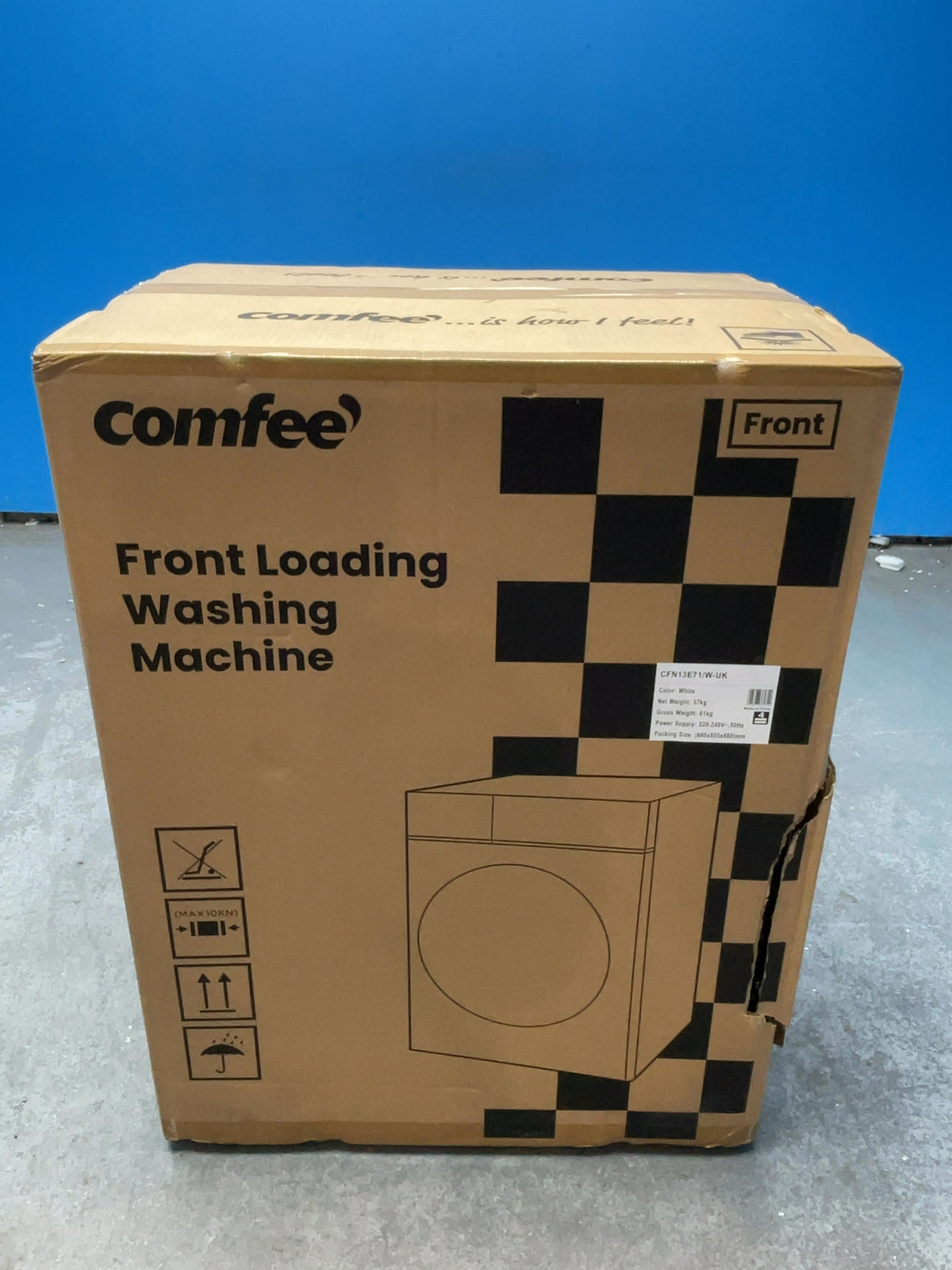 #GRC-169-280 - Comfee 7kg 1200rpm Washing Machine – Steam Wash & 15 Min Quick Cycle, White