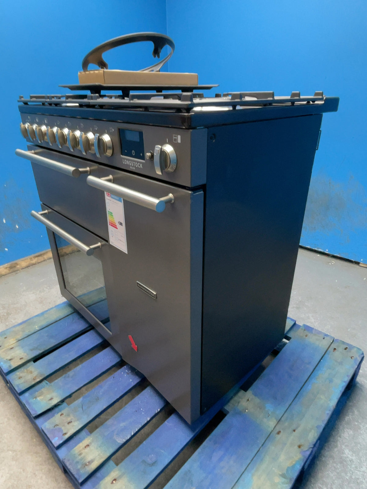 #GRC-169-611 - Rangemaster Longstock Deluxe 90cm Dual Fuel Range Cooker – 147L Double Oven, 5 Burner Gas Hob, Slate