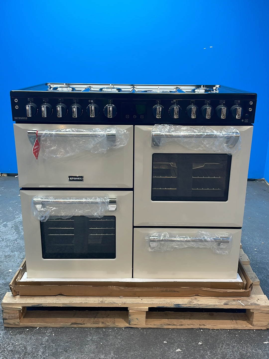 #GRC-164-298 - Stoves Richmond 110cm Quad Oven Dual Fuel Range Cooker – 196L, AirFry, Cream