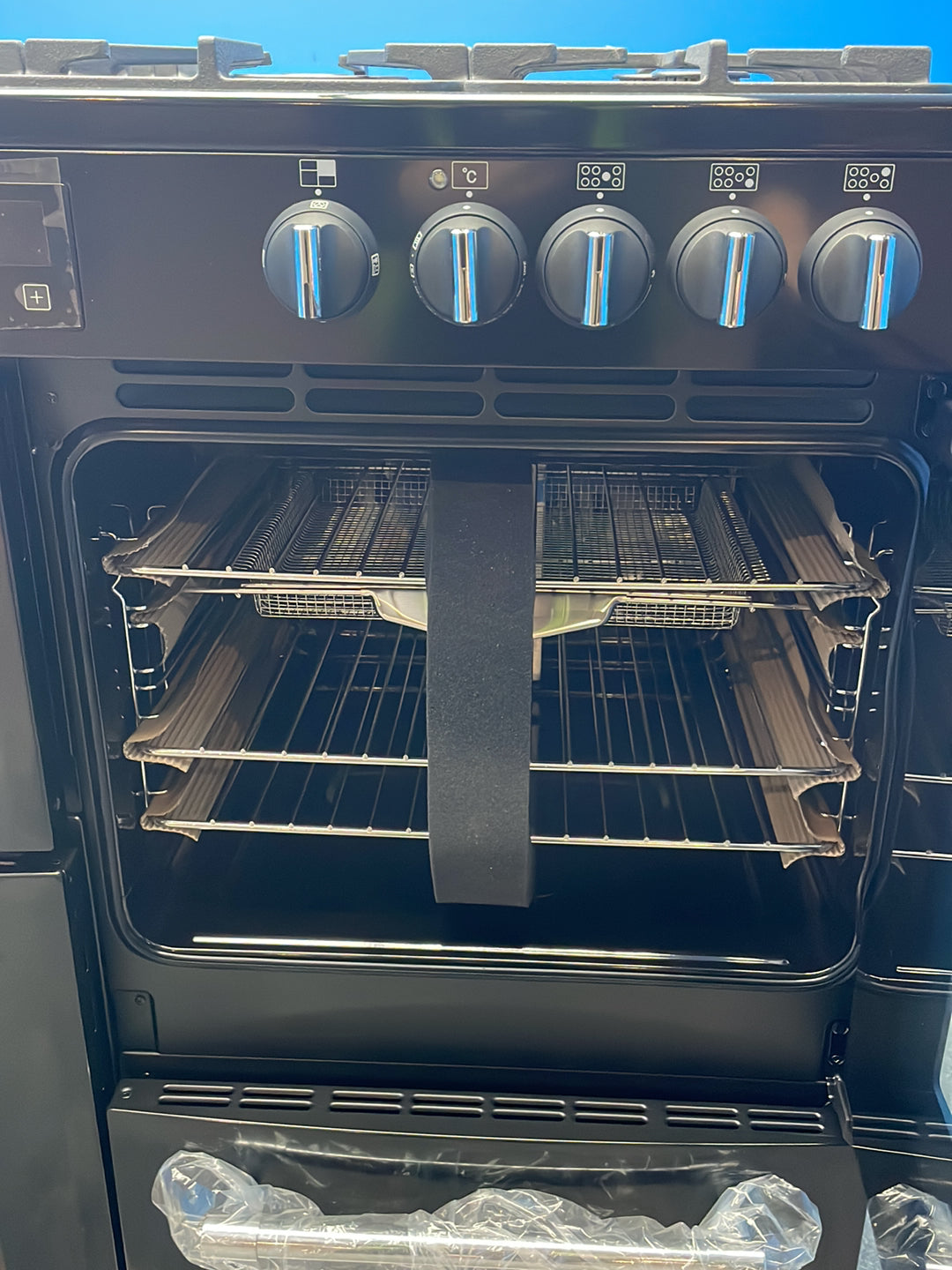 #GRC-164-293 - Belling Farmhouse 100cm Dual Fuel Range Cooker – 157L, AirFry, Black