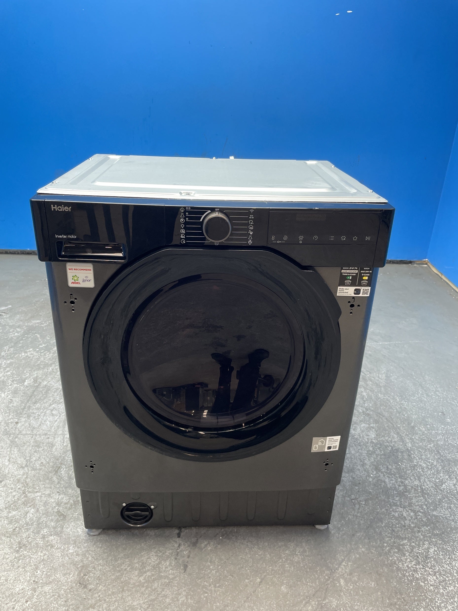 #GRC-163-442 - Haier Integrated Washer Dryer – 9kg Wash, 6kg Dry, 1600rpm, WiFi Connected, Grey