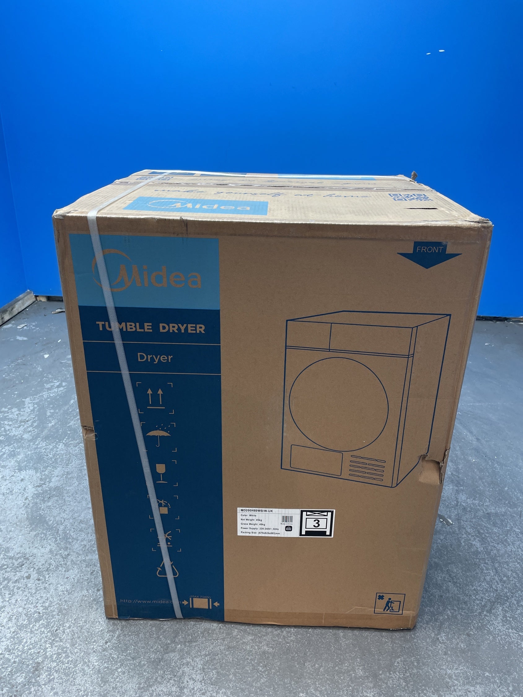 #GRC-158-860 - Midea MD200H80WB/W-UK 8kg Smart Sensor Heat Pump Tumble Dryer