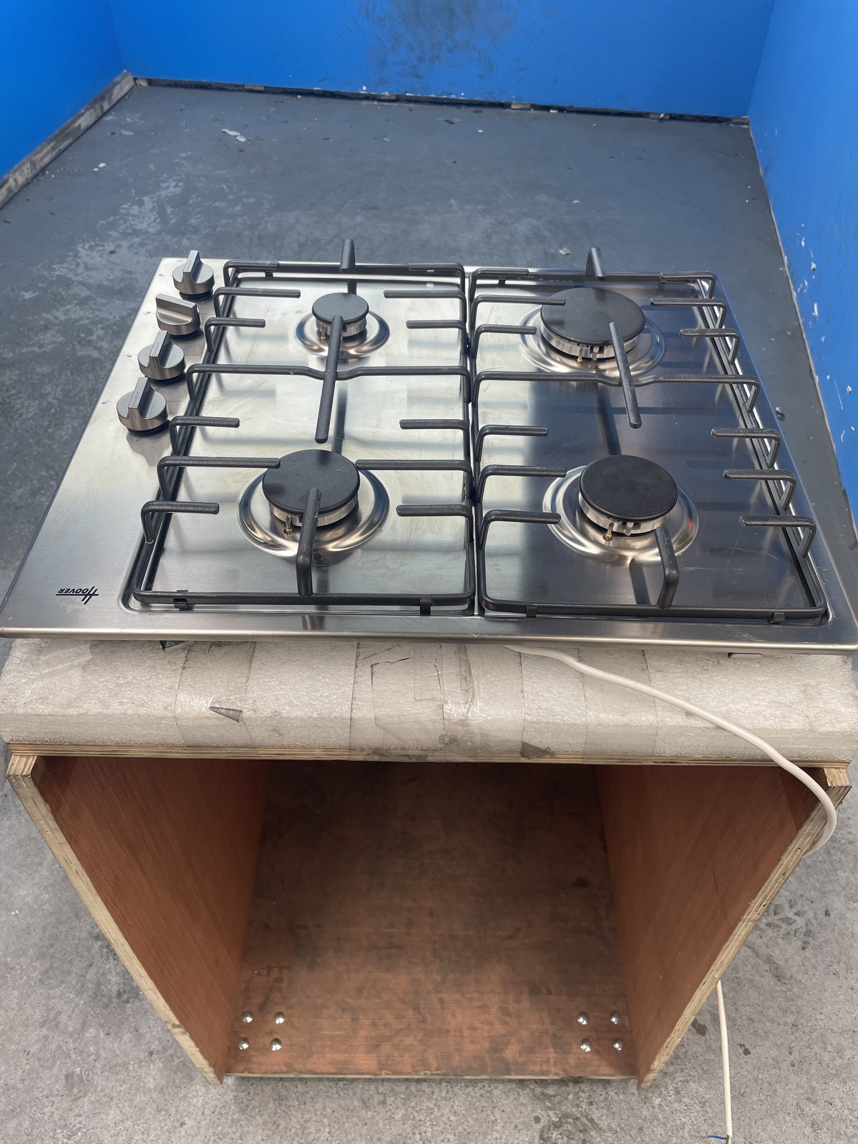 #GRC-159-191 - Hoover HHW6LK3X 60cm 4-Burner Stainless Steel Gas Hob