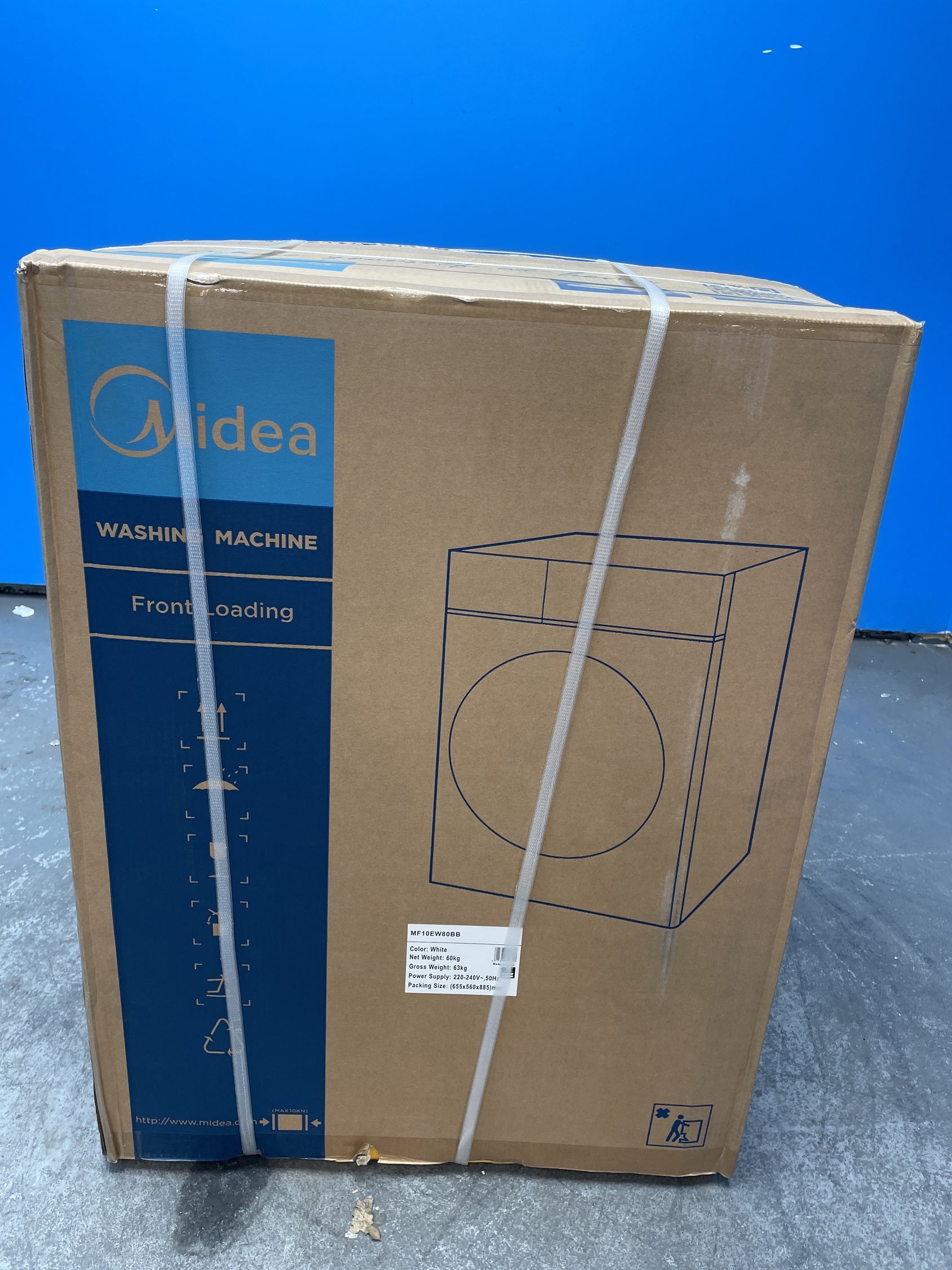 #GRC-158-881 - Midea MF10EW80BB 8kg 1400rpm Washing Machine with Steam Care