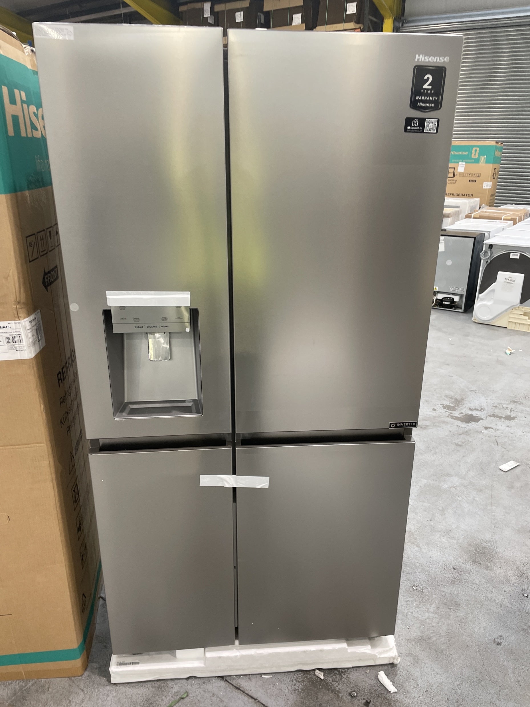 #GRC-153-123 - Hisense PureFlat RS818N4TIC 632L American Style Fridge Freezer