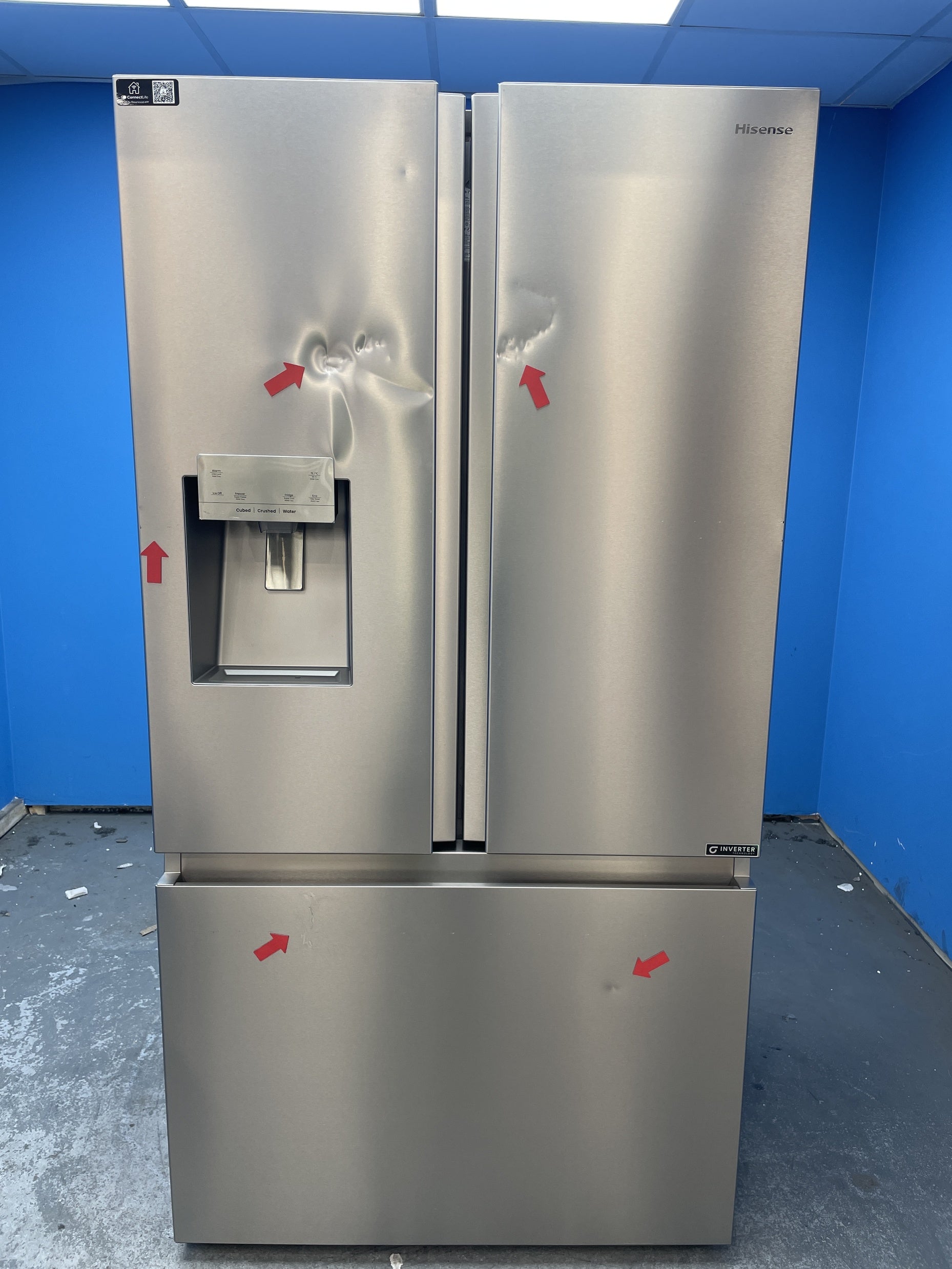 #GRC-157-495 - Hisense 91.4cm French Door Fridge Freezer – 612L, Stainless Steel