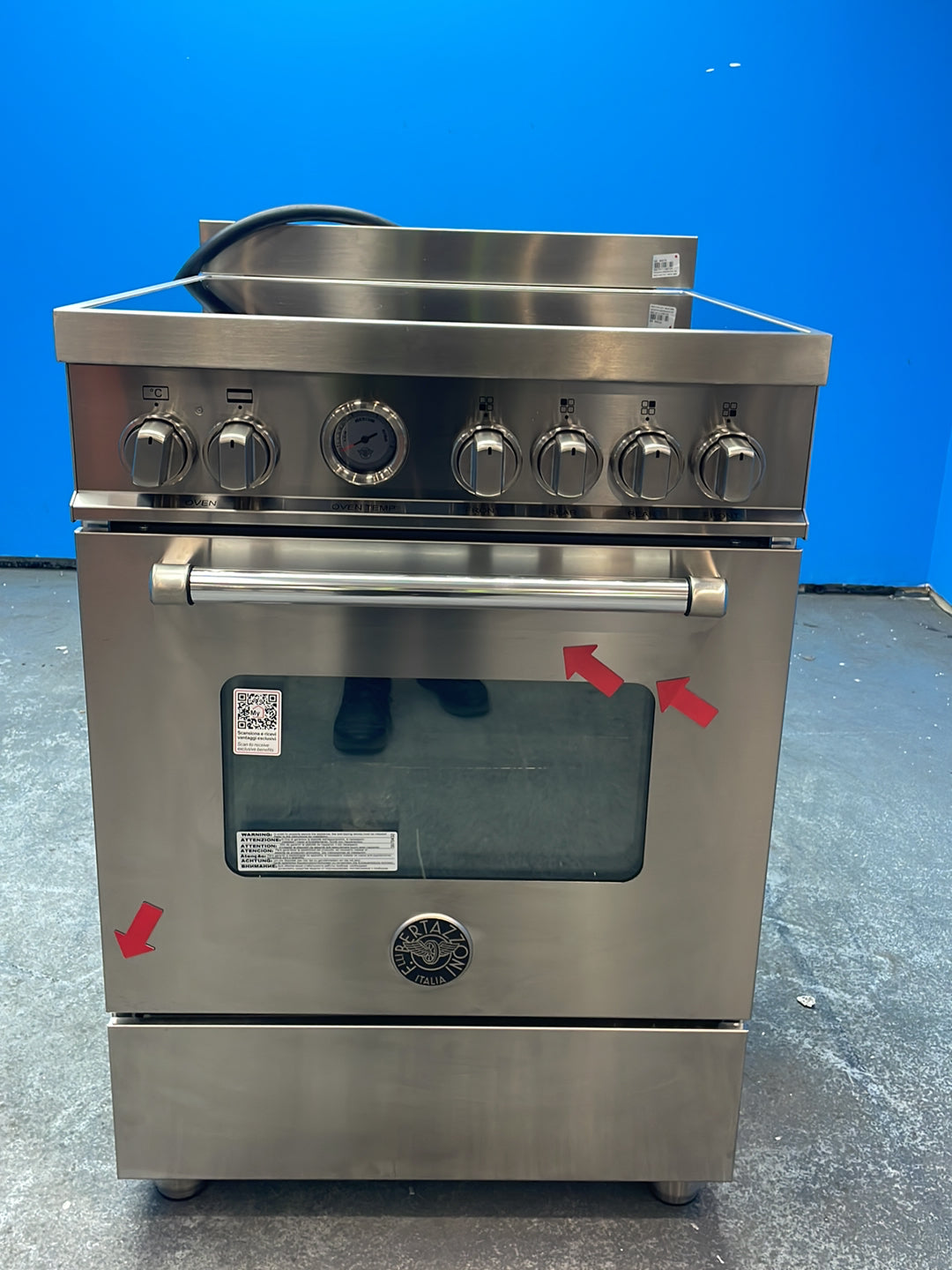 #GRC-164-449 - Bertazzoni Master Series 60cm Electric Range Cooker – 69L Capacity, 4 Zone Induction Hob, Stainless Steel