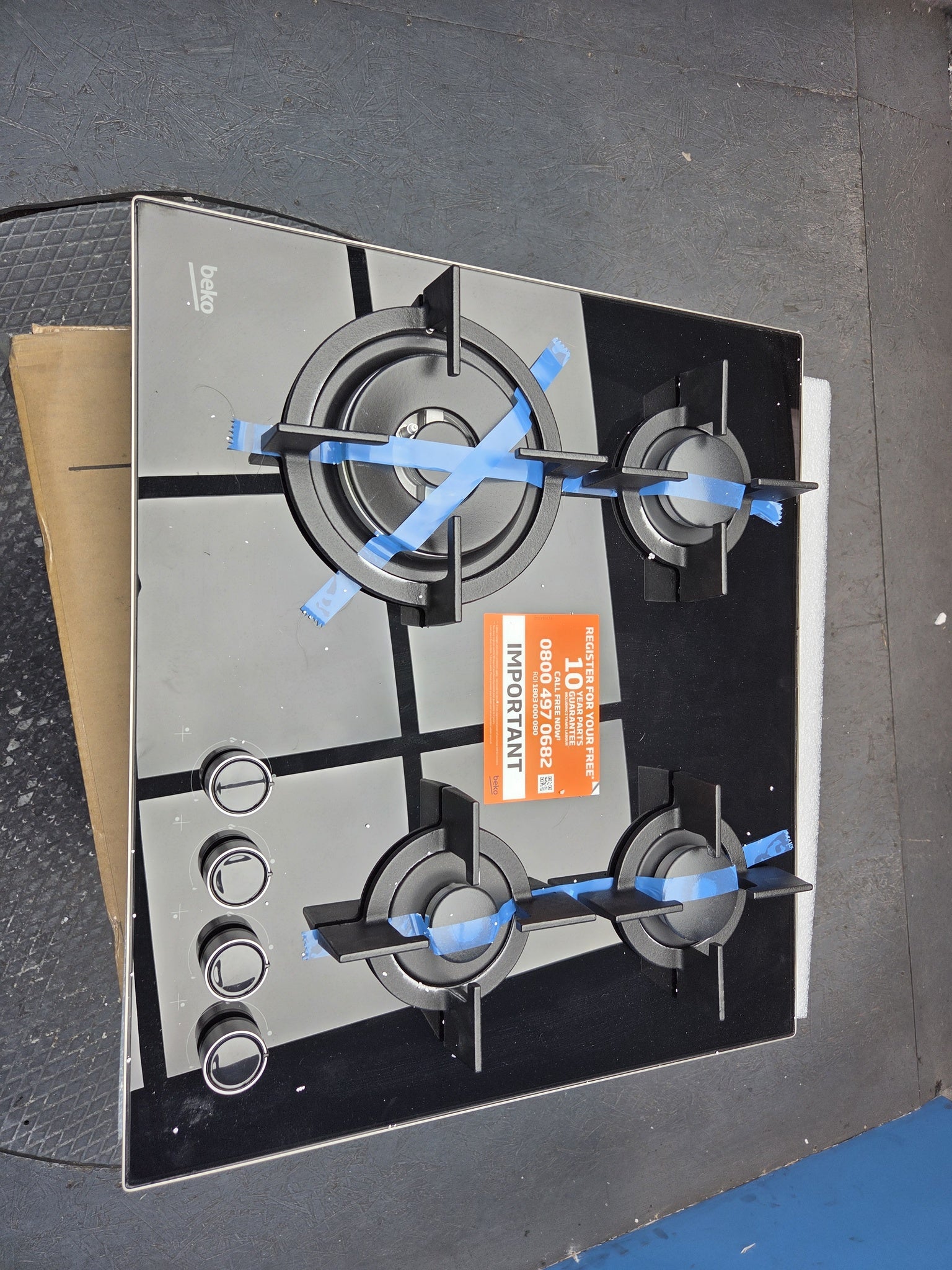 Beko HCLW64222S 4 Zone Glass Finish Gas Hob
