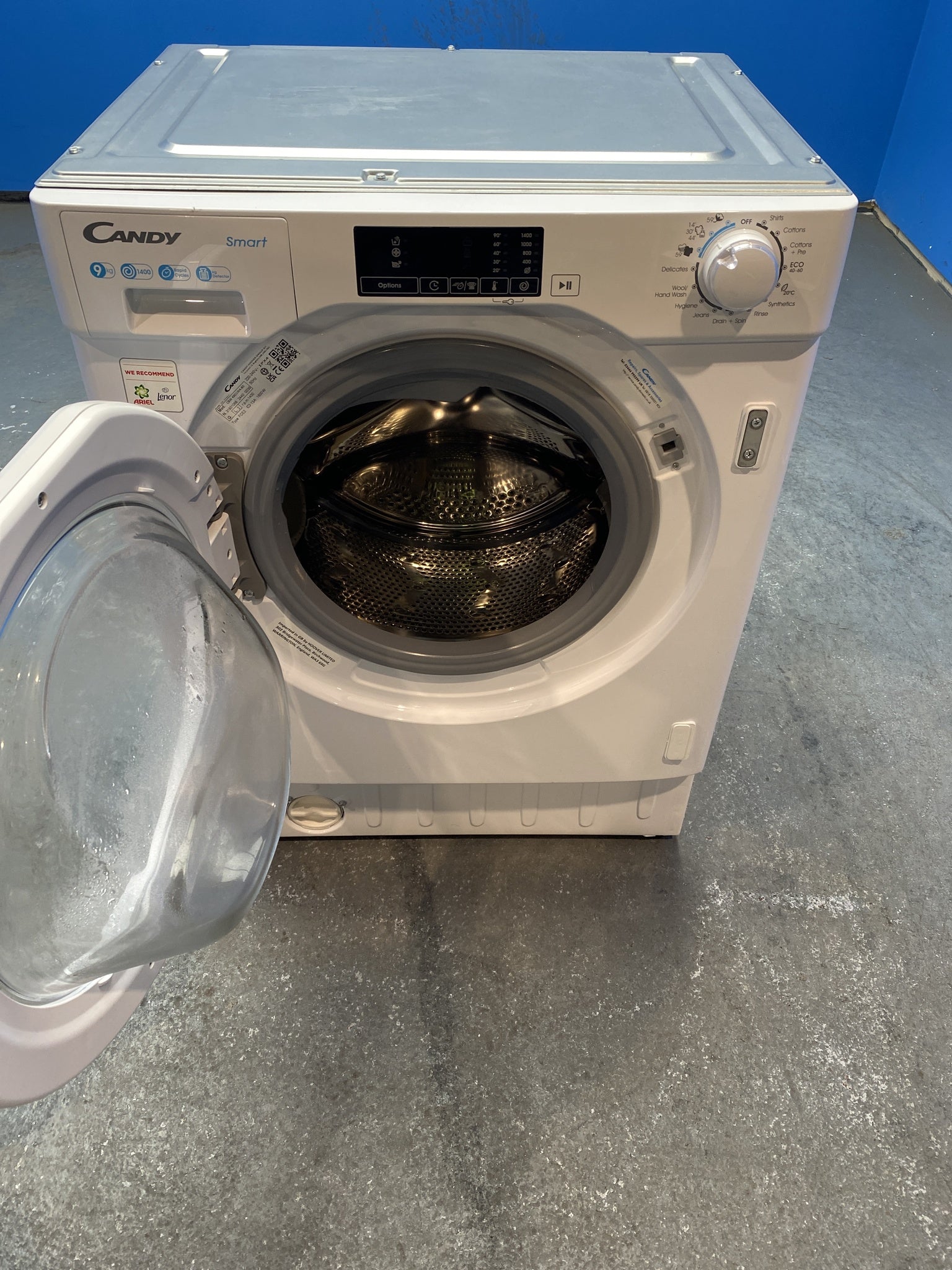Candy CBW49D1W4 Integrated 9kg 1400 Spin Washing Machine