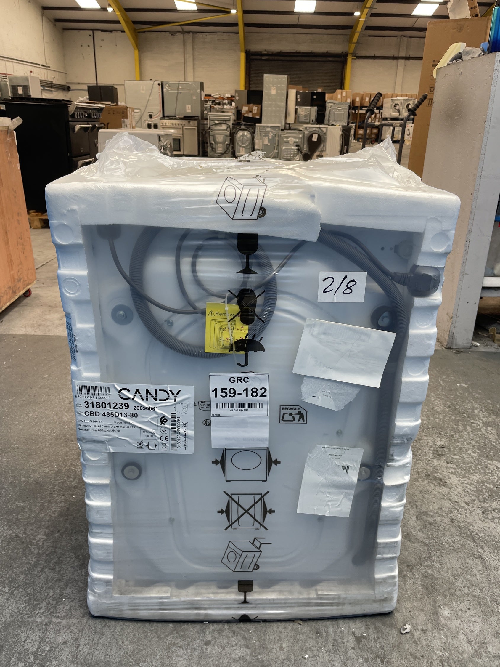 #GRC-159-182 - Candy CBD 485D13/1-80 Integrated 8/5kg 1400rpm Washer Dryer