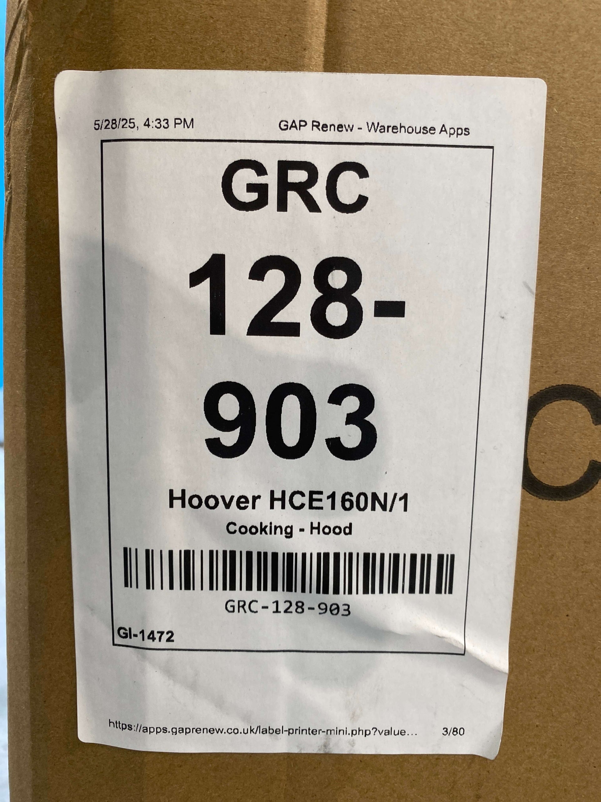 Hoover HCE160N/1 60cm Chimney Cooker Hood