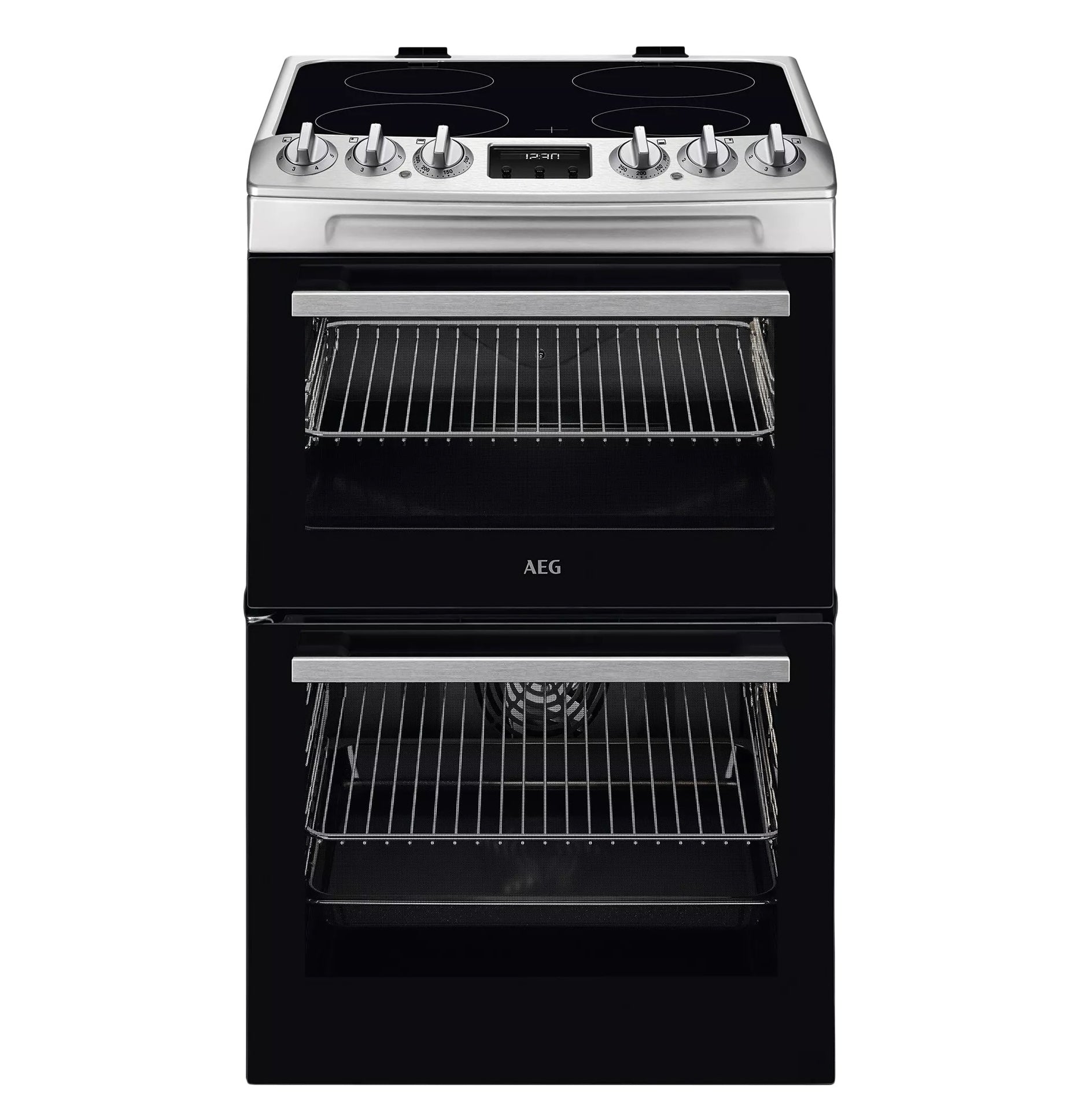 AEG 55cm Electric Double Oven Cooker – 116L Total Capacity, Catalytic Cleaning, Ceramic Hob – Renew 2 U