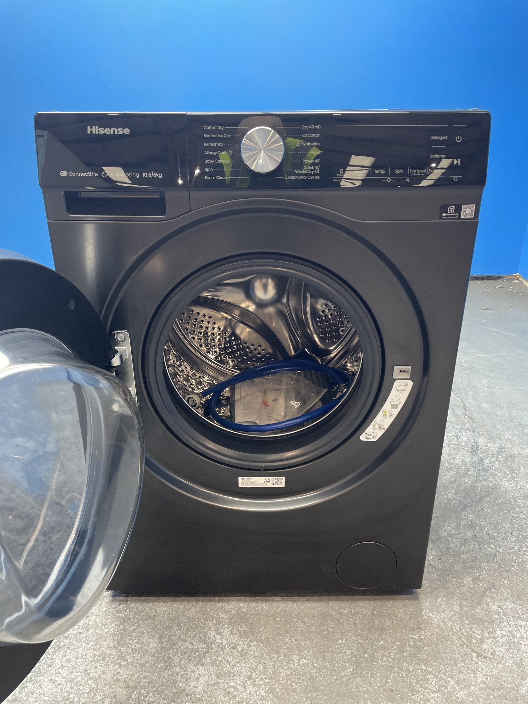 #GRC-136-296 - Hisense WD5S1045BB 10.5/6kg 1400rpm Auto Dosing Washer Dryer