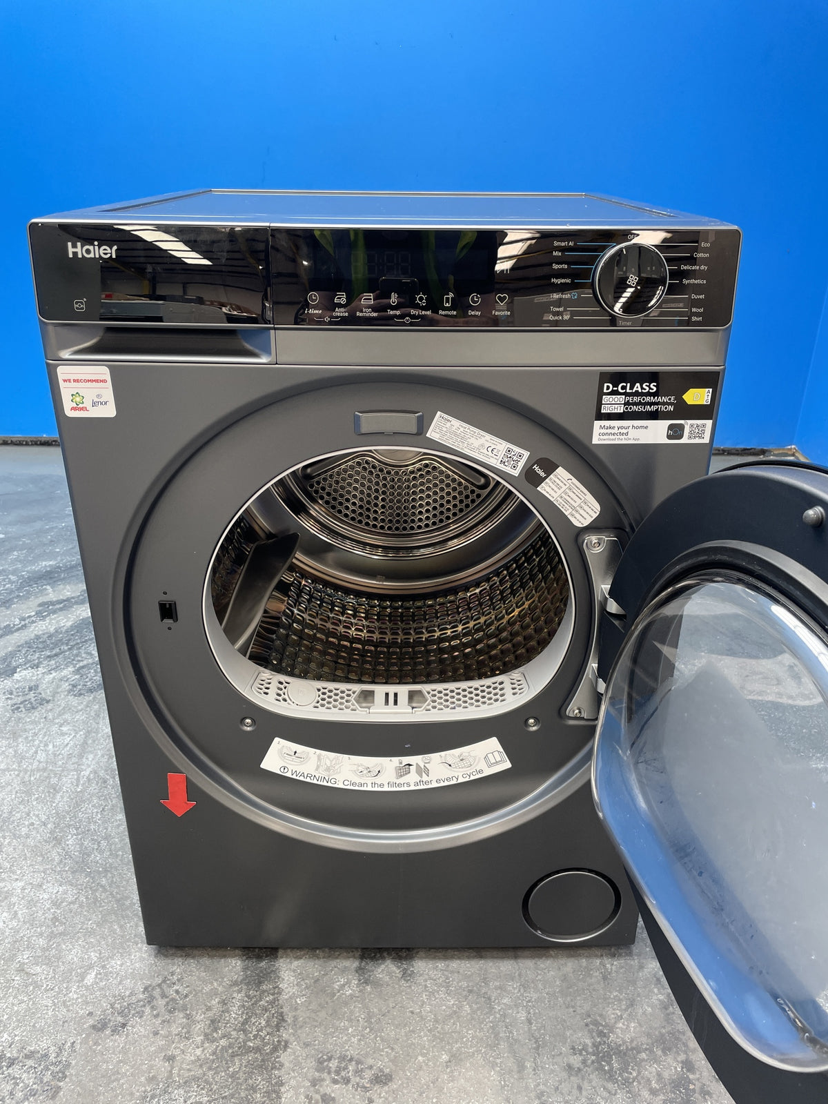 #GRC-163-364 - Haier X Series 5 10kg Heat Pump Tumble Dryer – Grey, D Energy Rating