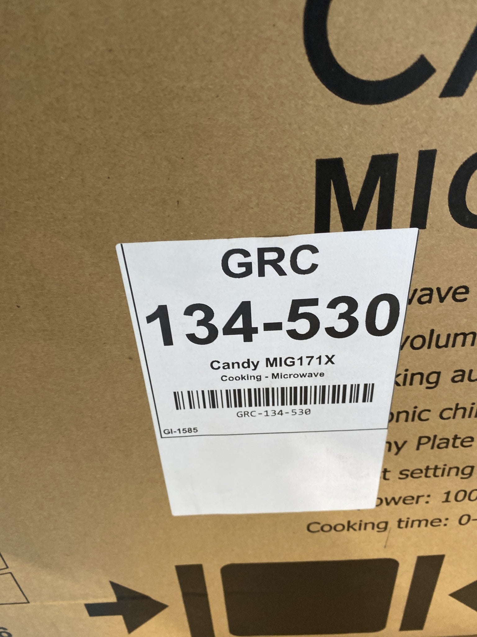 Candy MIG171X Built-in 17 Litres Grill and Microwave