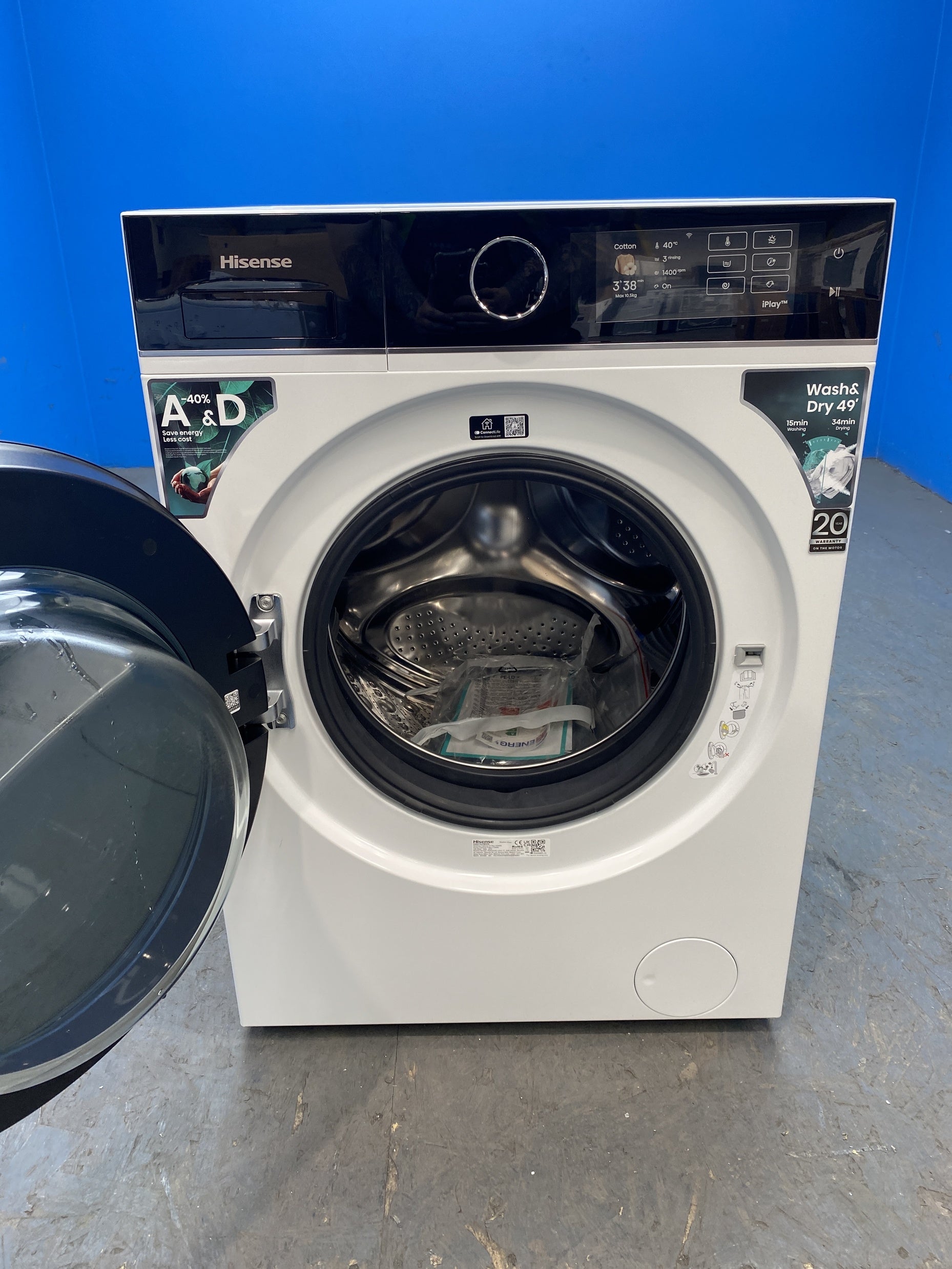 #GRC-157-465 - Hisense WD5I1045BWQ 10.5/6kg 1400rpm AutoDose Washer Dryer