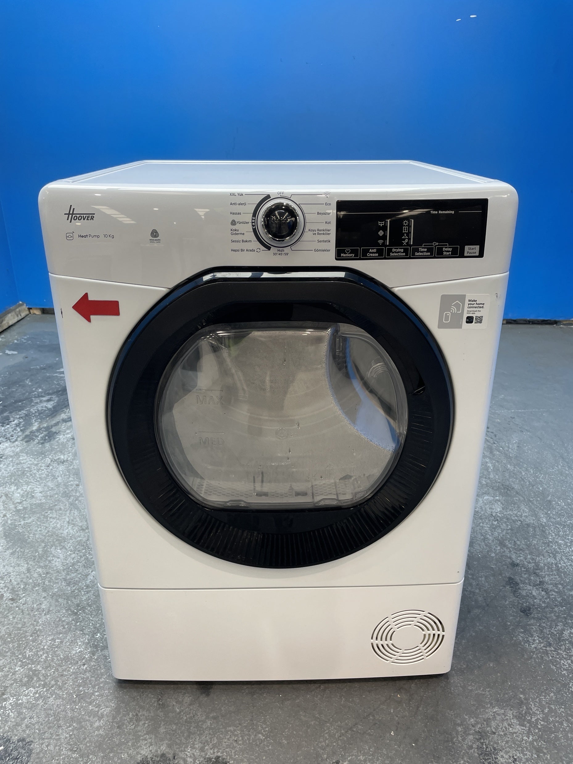 #GRC-162-751 - Hoover 9kg Condenser Tumble Dryer – WiFi Connected, White, B Energy Rating