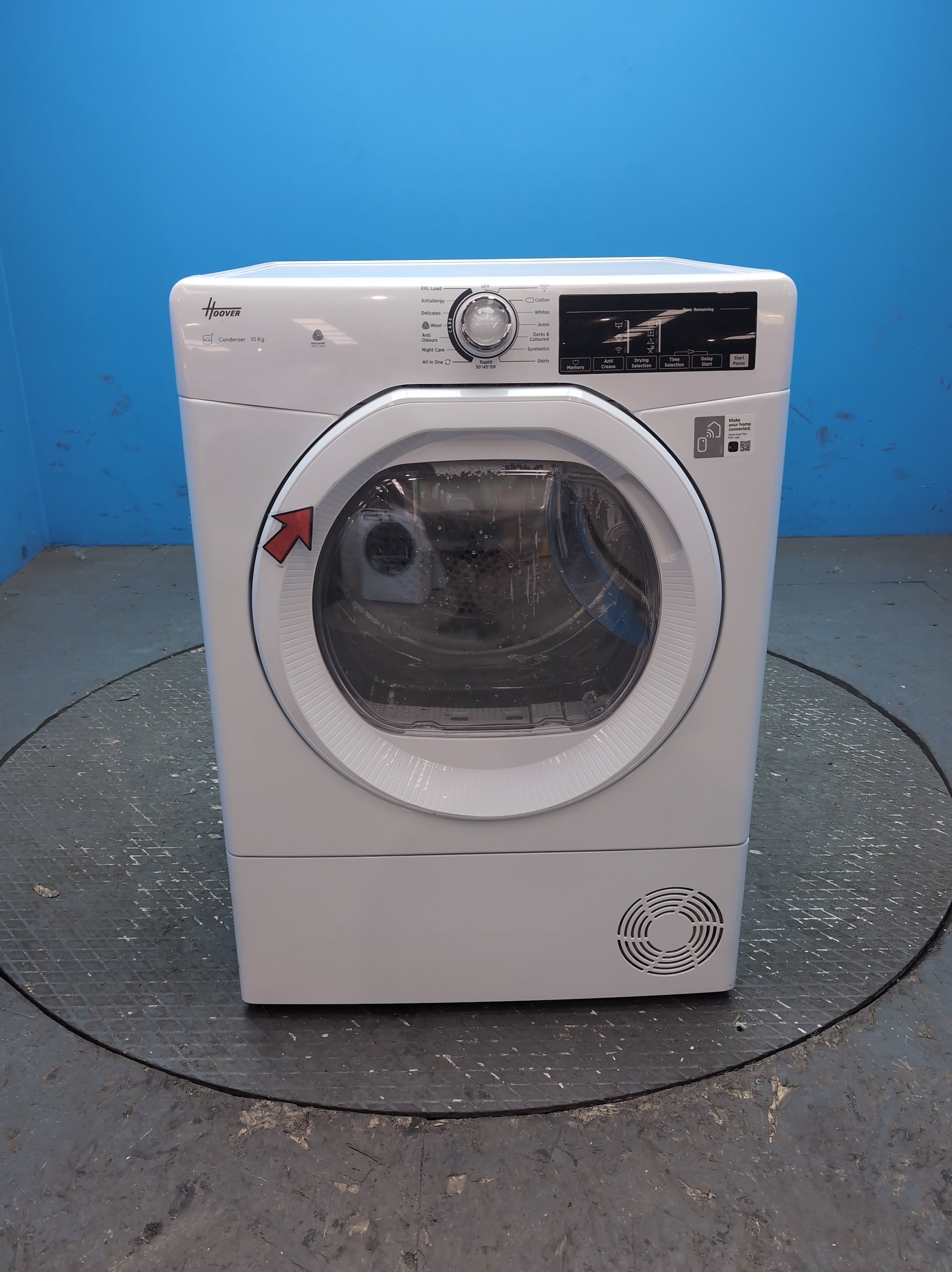 #GRC-163-656 - Hoover 10kg Condenser Tumble Dryer – Sensor Drying, White, B Energy Rating