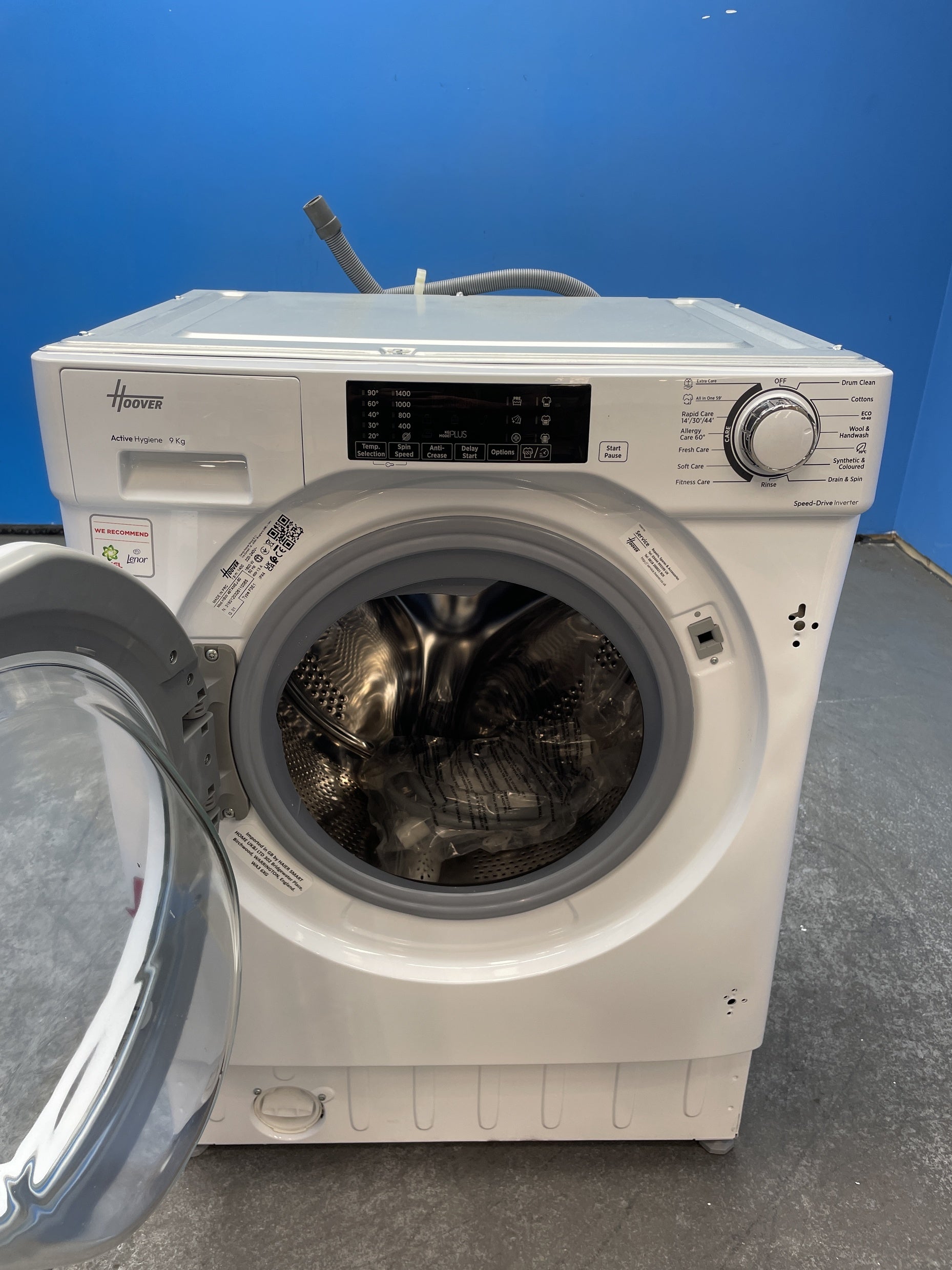 #GRC-163-430 - Hoover H-WASH 300 9kg 1400rpm Integrated Washing Machine – Inverter Motor, KG Mode, White