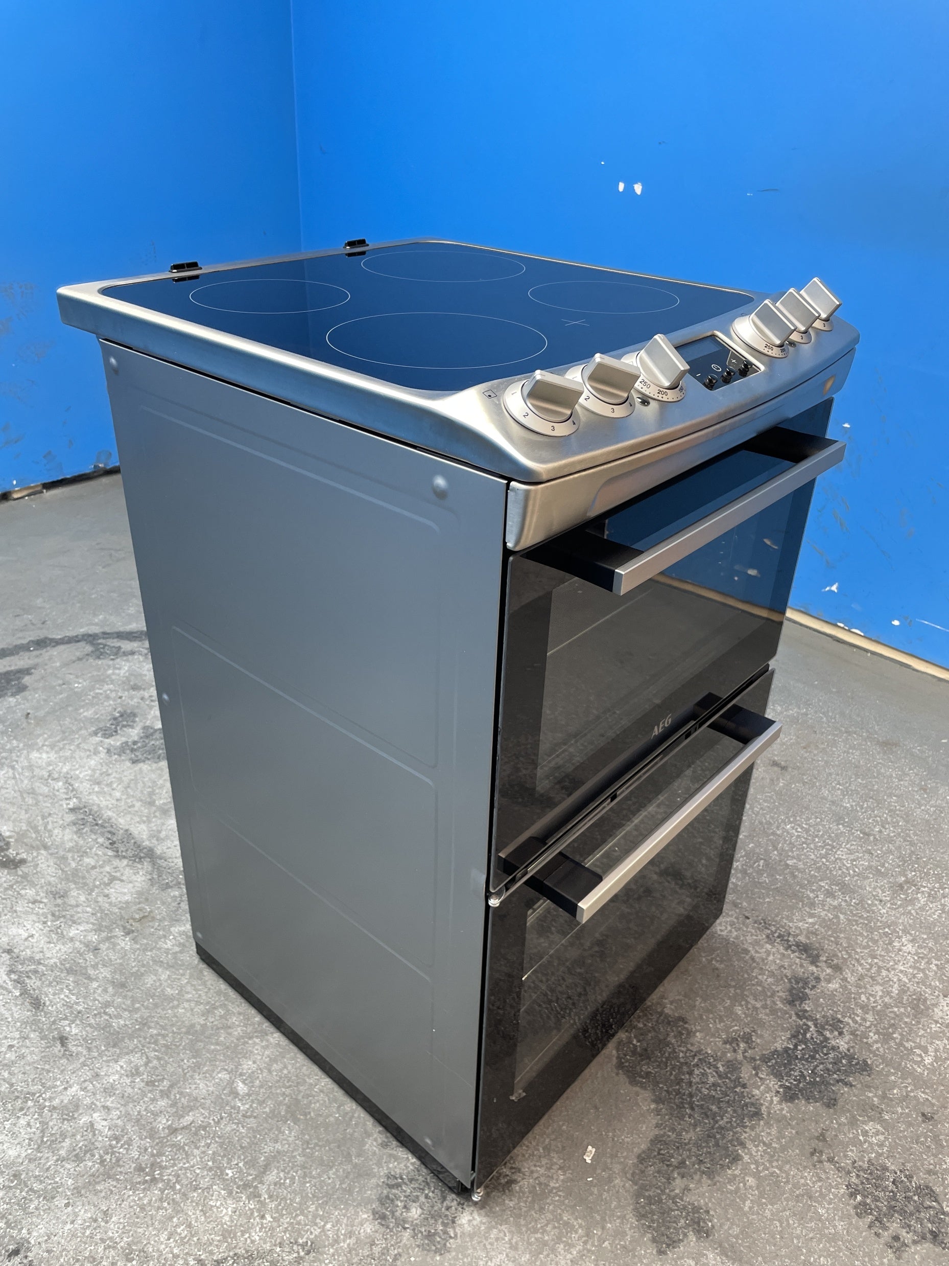 #GRC-163-727 - AEG 55cm Electric Double Oven Cooker – 116L Total Capacity, Catalytic Cleaning, Ceramic Hob