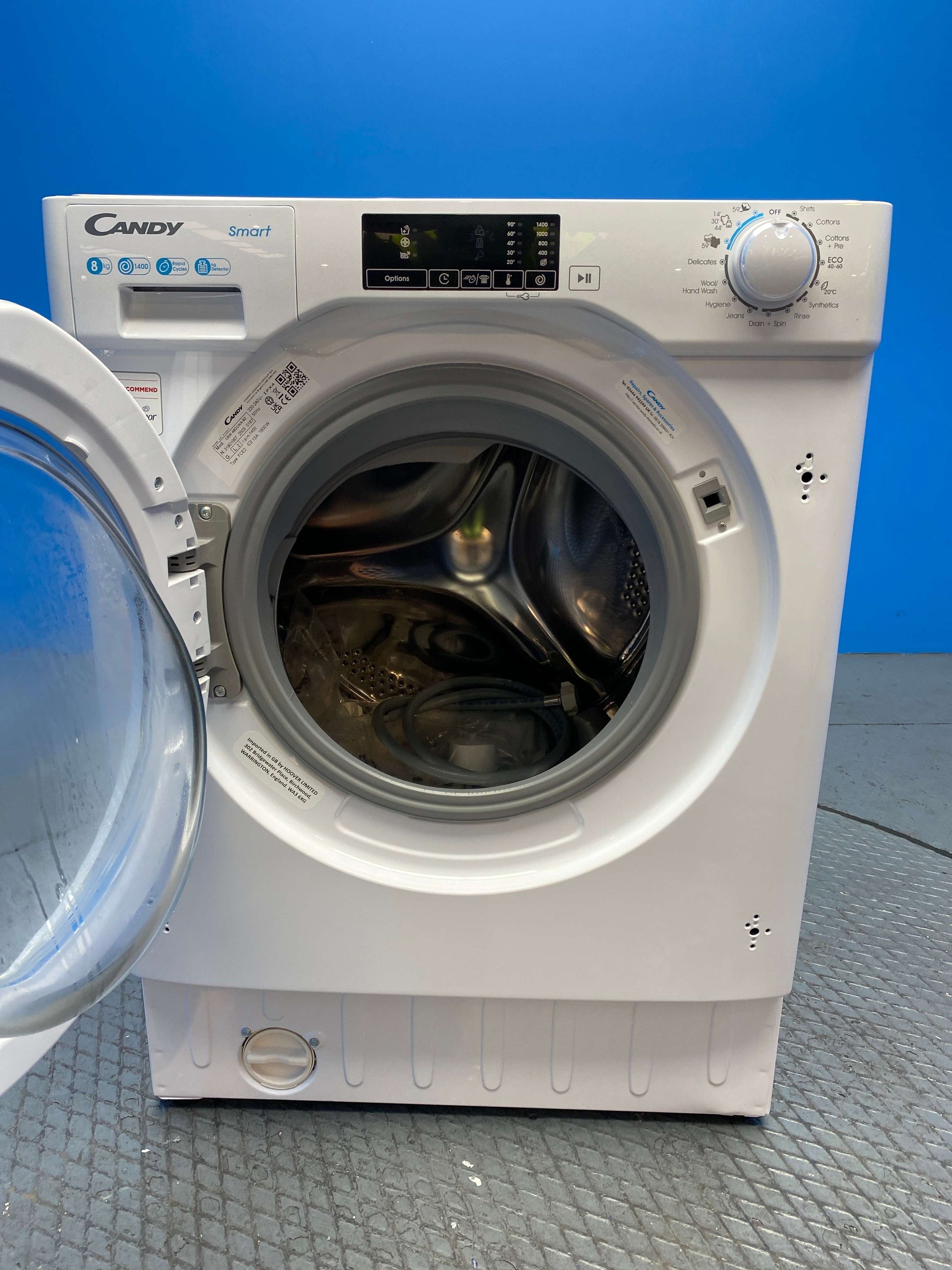 Candy CBW48D1W4 Integrated 8kg 1400 Spin Washing Machine