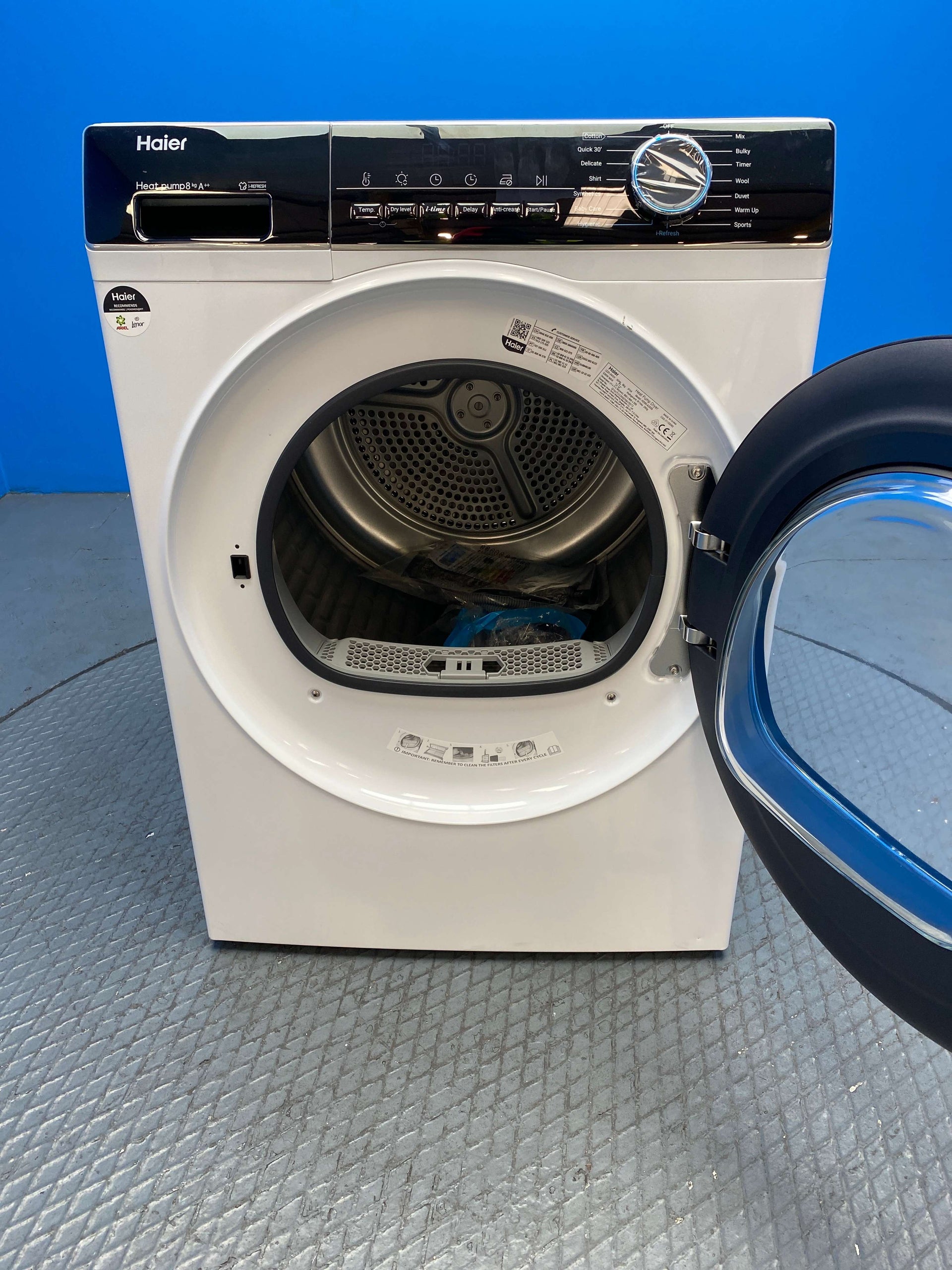 Haier HD80-A2939 I-Pro Series 3 8kg Heat Pump Tumble Dryer
