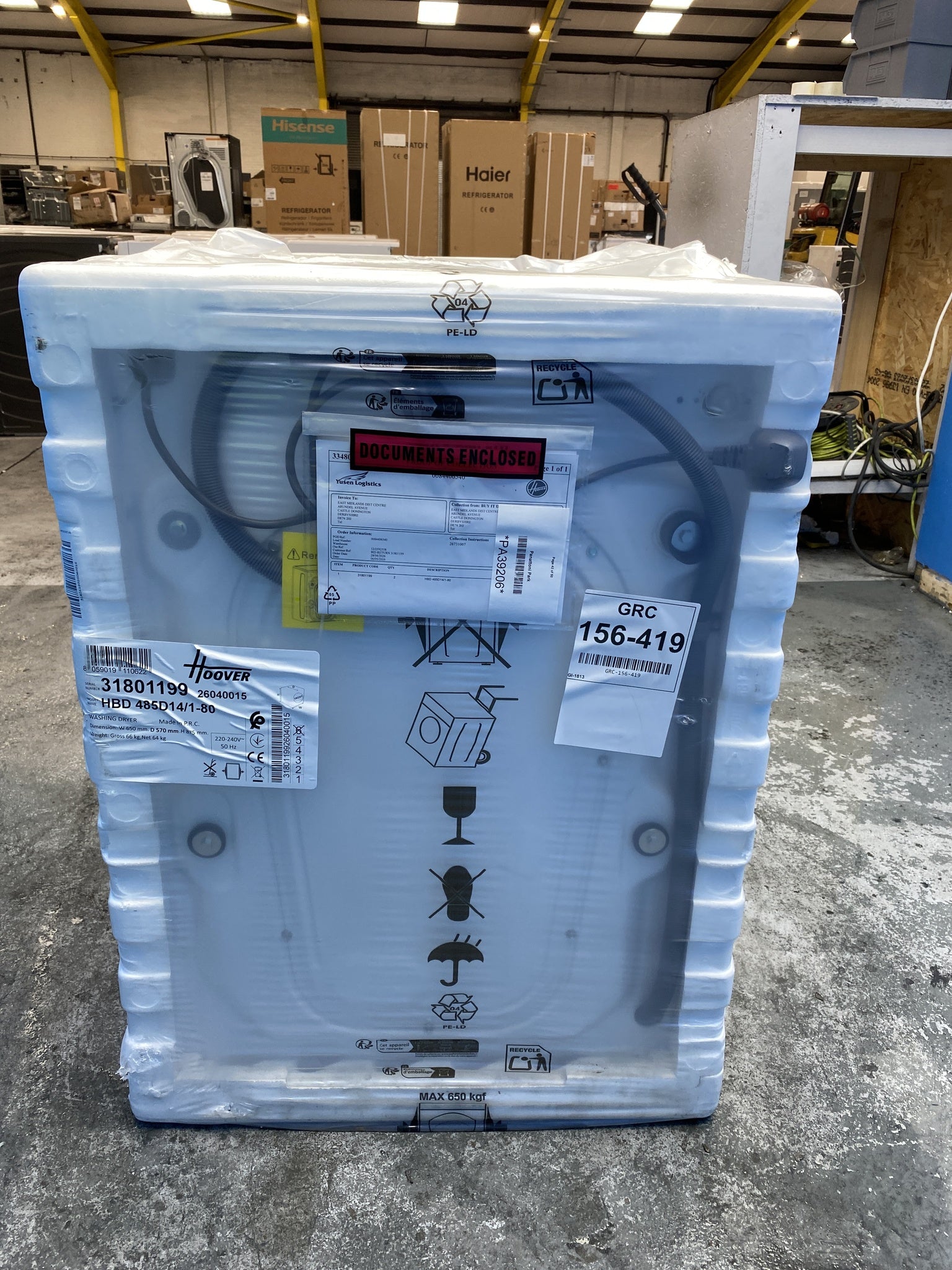 #GRC-156-419 - Hoover HBD 485D14 H-WASH 300 Integrated 8/5kg 1400rpm Washer Dryer