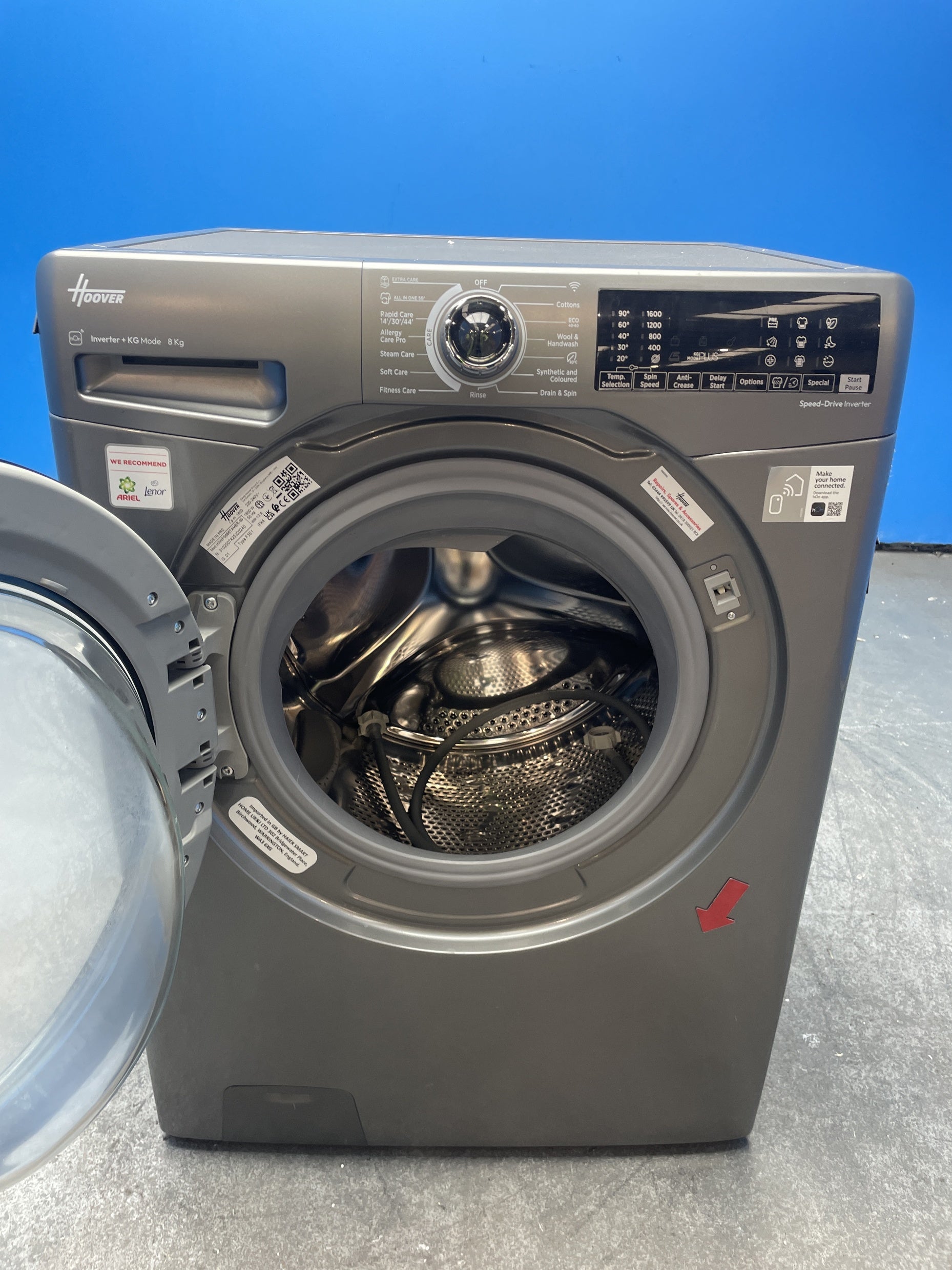 #GRC-159-595 - Hoover H-WASH 350 H3WPS686TAMBR-80 8kg 1600rpm Wi-Fi Washing Machine