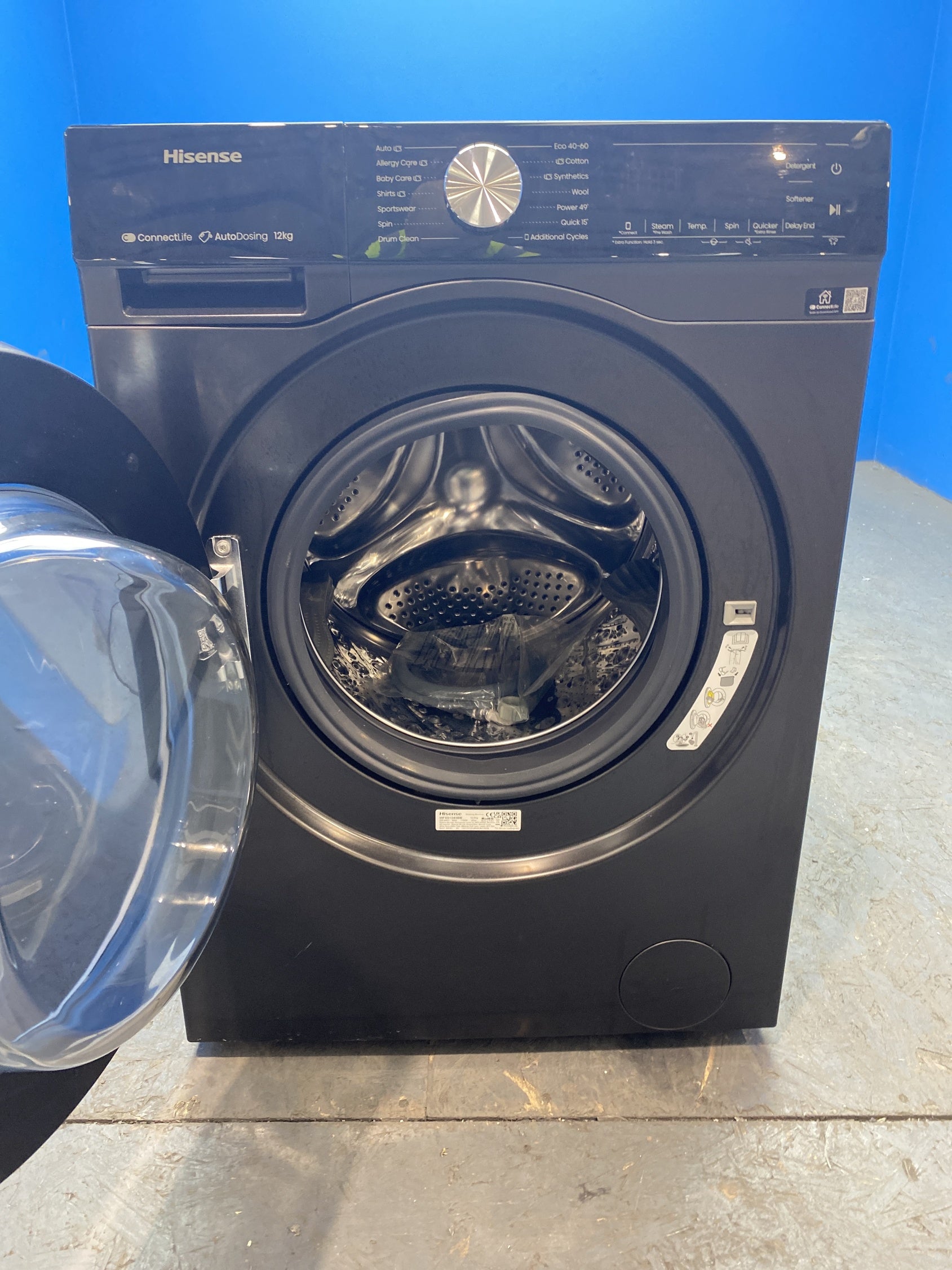 #GRC-157-224 - Hisense WF5S1245BB 12kg 1400rpm Smart Washing Machine