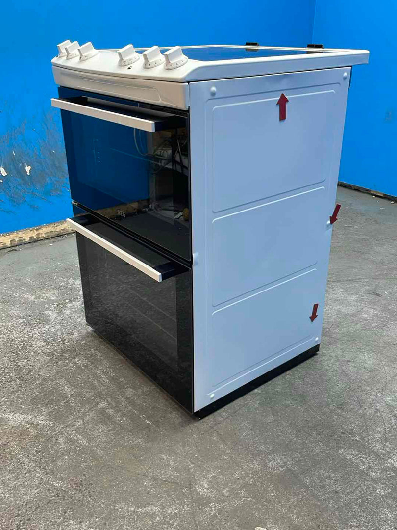 #GRC-155-919 - AEG CCX6501ACW 60cm Double Oven Electric Cooker with Ceramic Hob