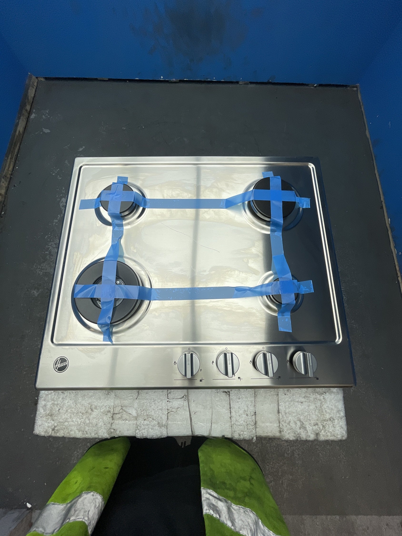 #GRC-162-738 - Hoover 60cm Gas Hob – 4 Burners, 4.2kW Wok Burner, Cast Iron Pan Supports
