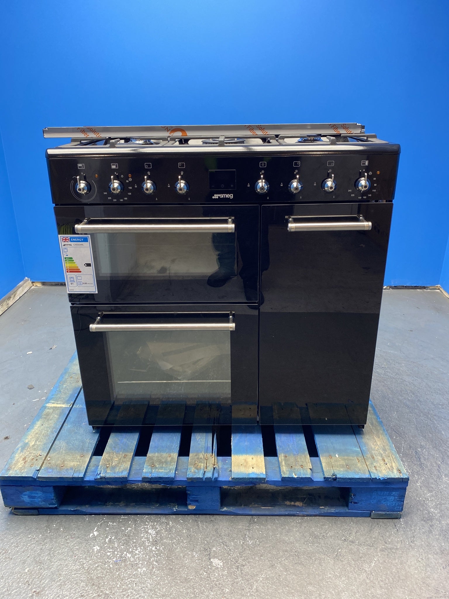 Smeg CX93GMBL 90cm Dual Fuel Range Cooker