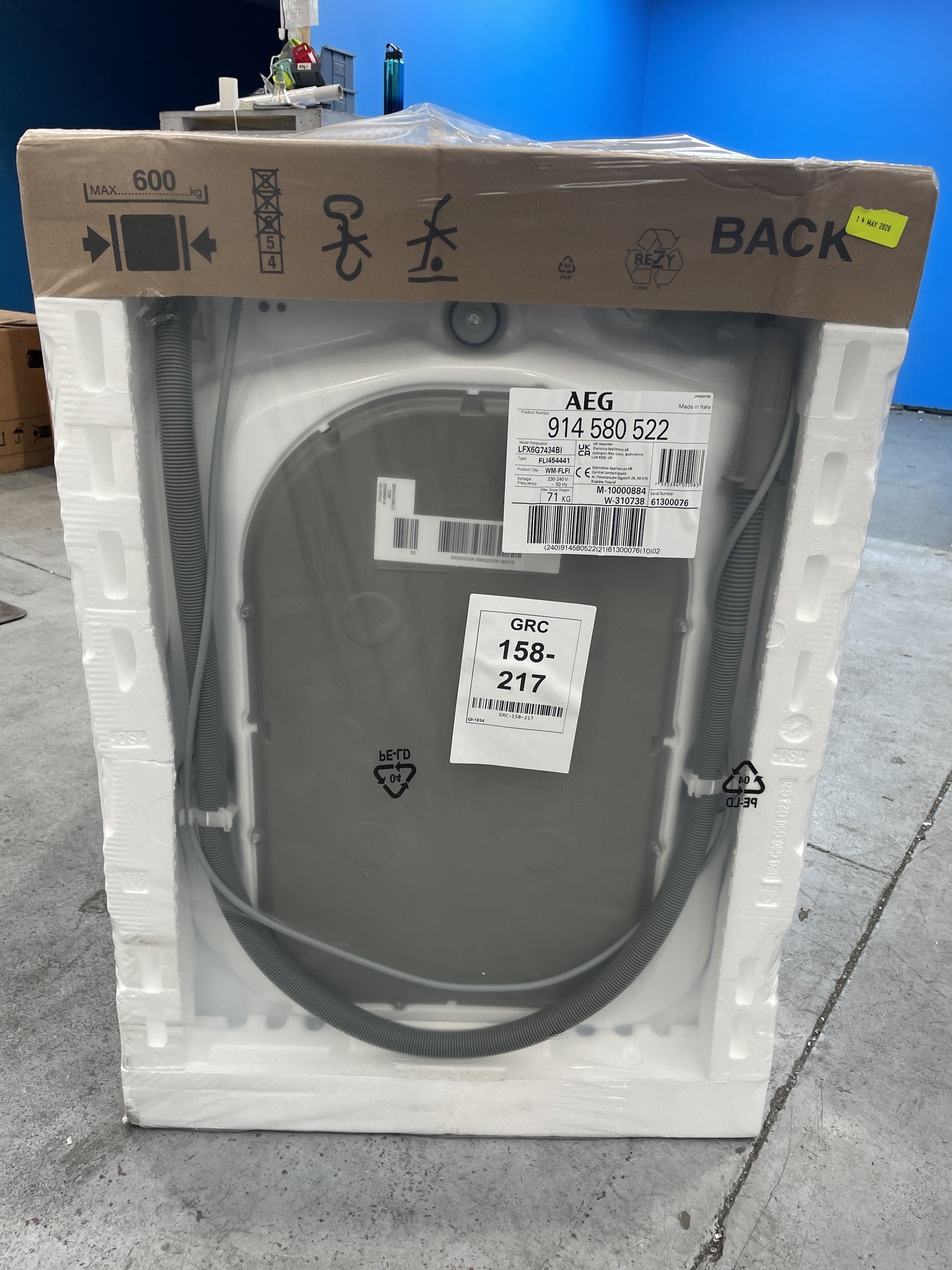 #GRC-158-217 - AEG 6000 AutoSense LFX6G7434BI 7kg 1400rpm Integrated Washing Machine