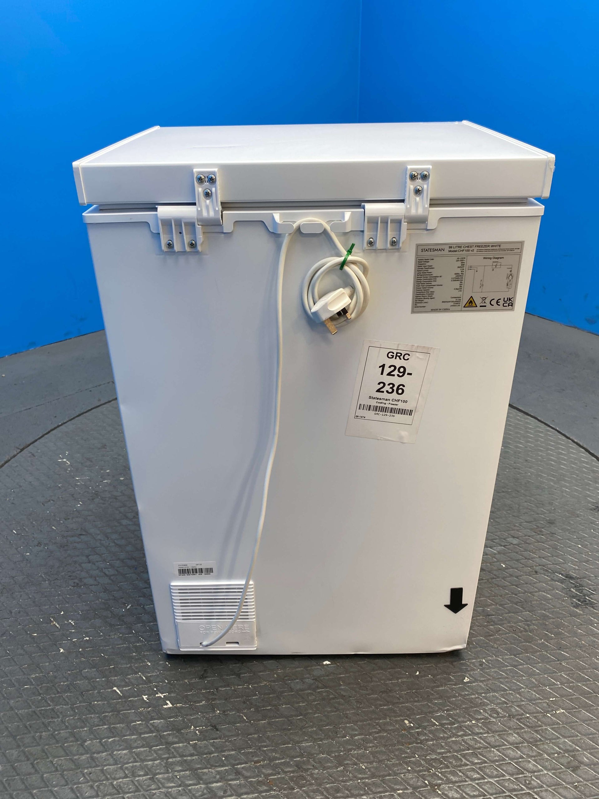 Statesman CHF100 99 Litre Compact Chest Freezer