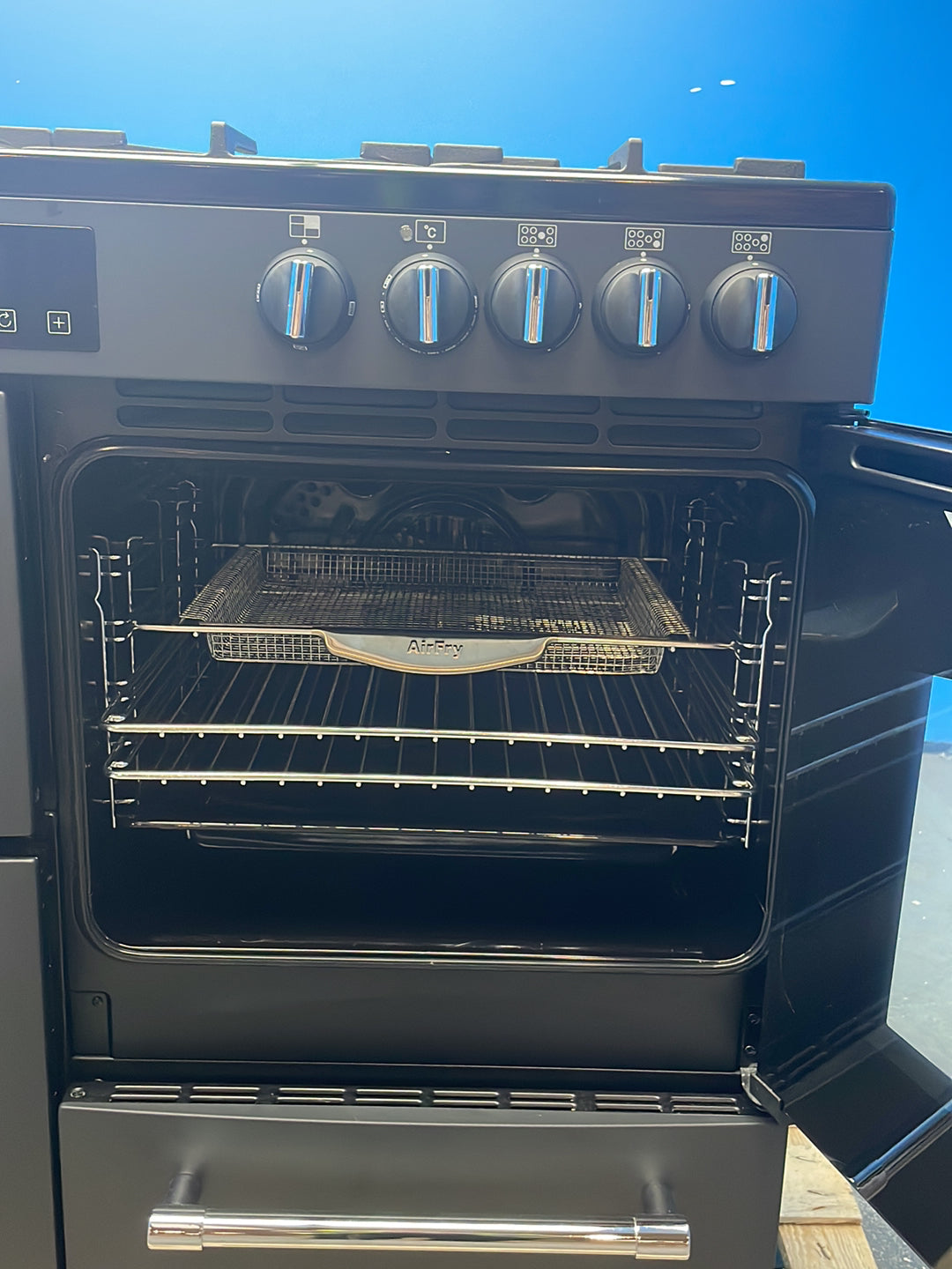 #GRC-164-342 - Belling Farmhouse 100cm Dual Fuel Range Cooker – 157L, AirFry, Grey