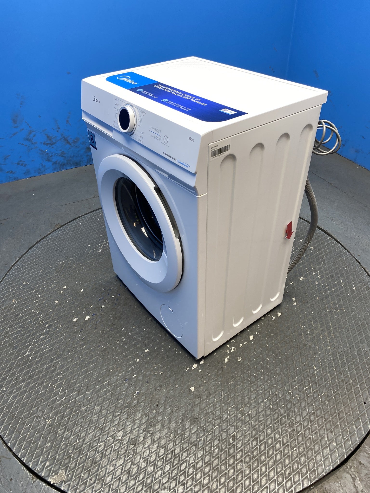 Midea MF10EW80BB 8kg 1400 Spin Washing Machine with Steam Care