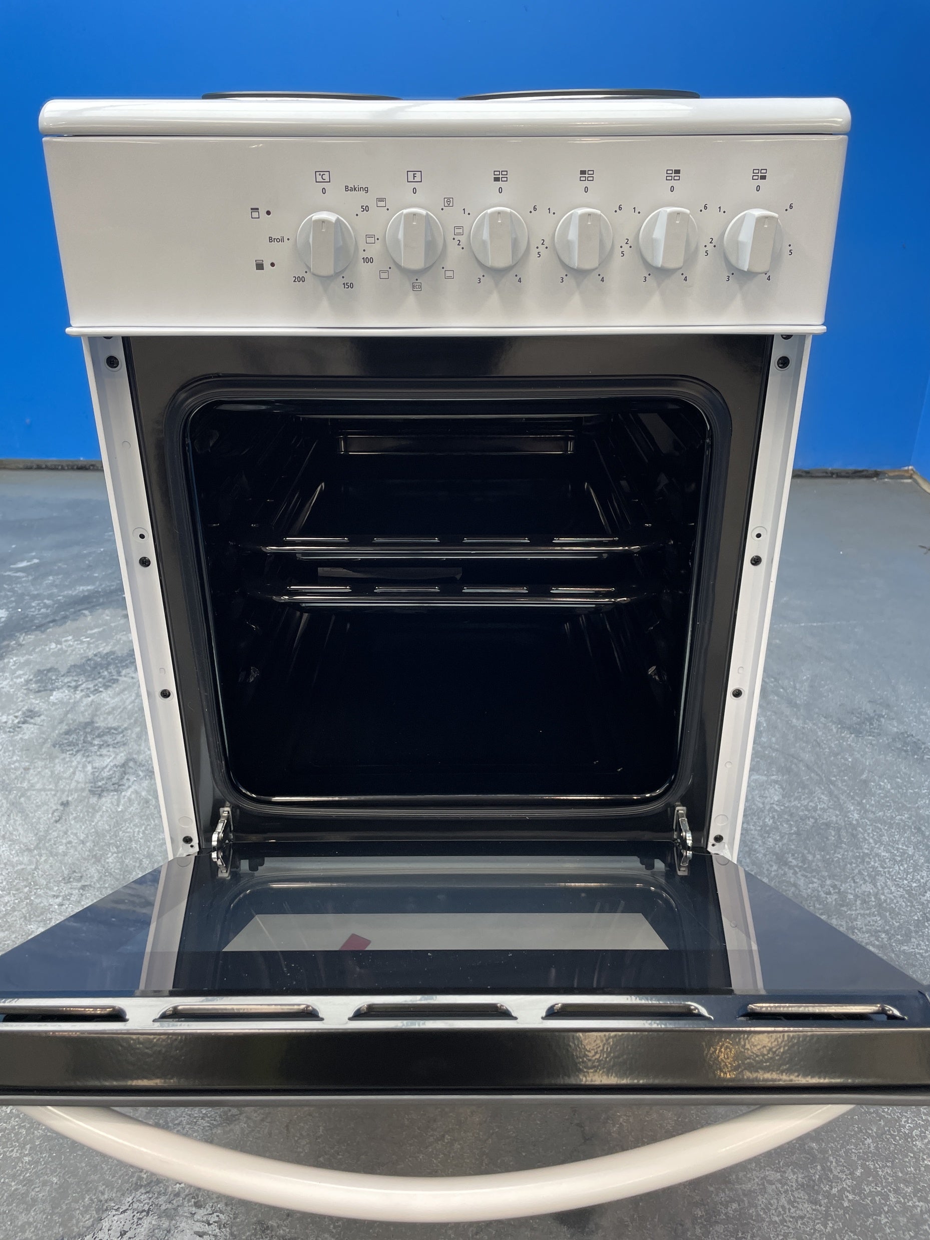 #GRC-163-887 - Midea 50cm Electric Cooker – Solid Plate Hob, Integrated Grill, White