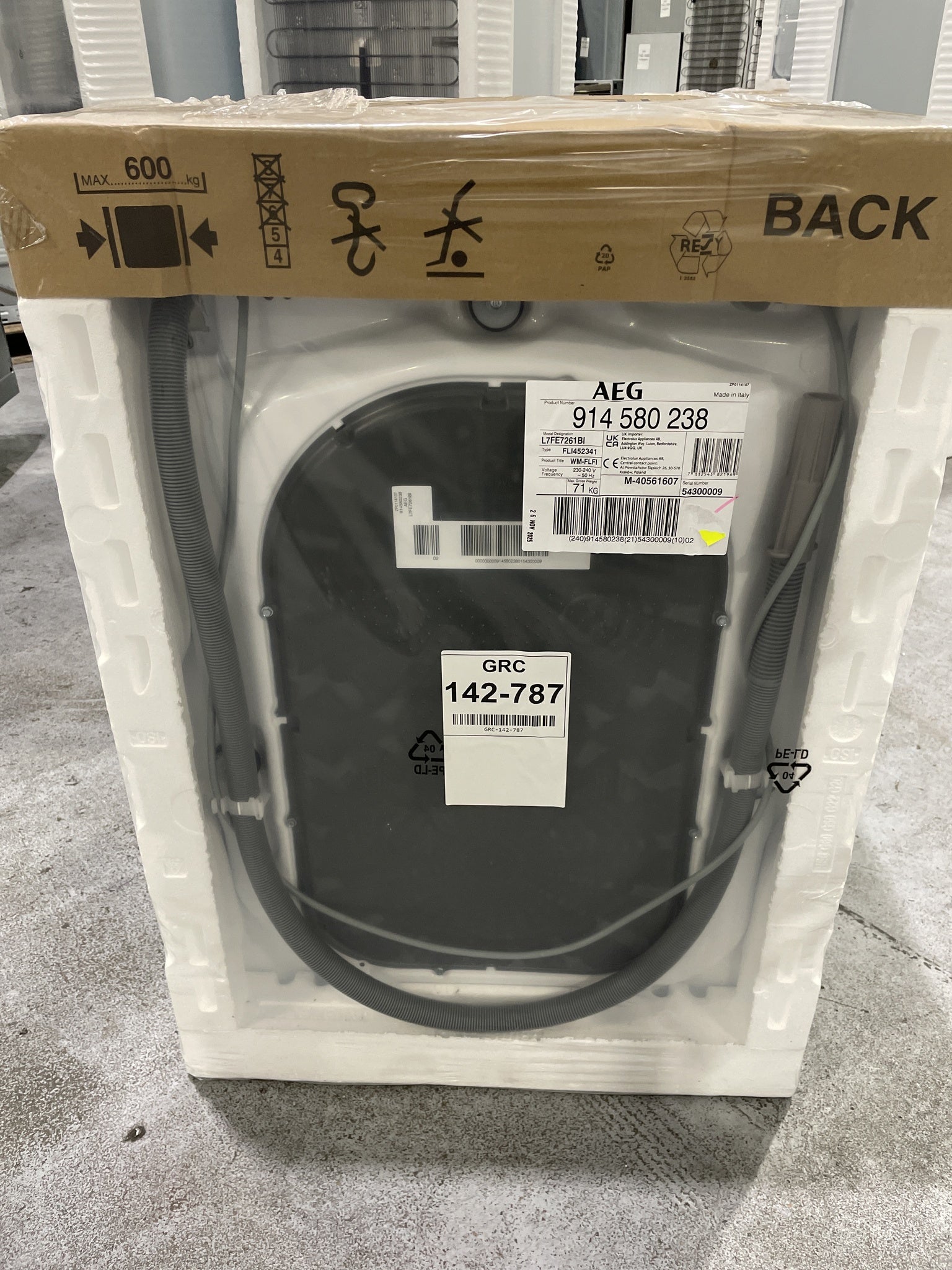 #GRC-142-787 - AEG 7000 Series L7FE7261BI Integrated 7kg 1200rpm Washing Machine