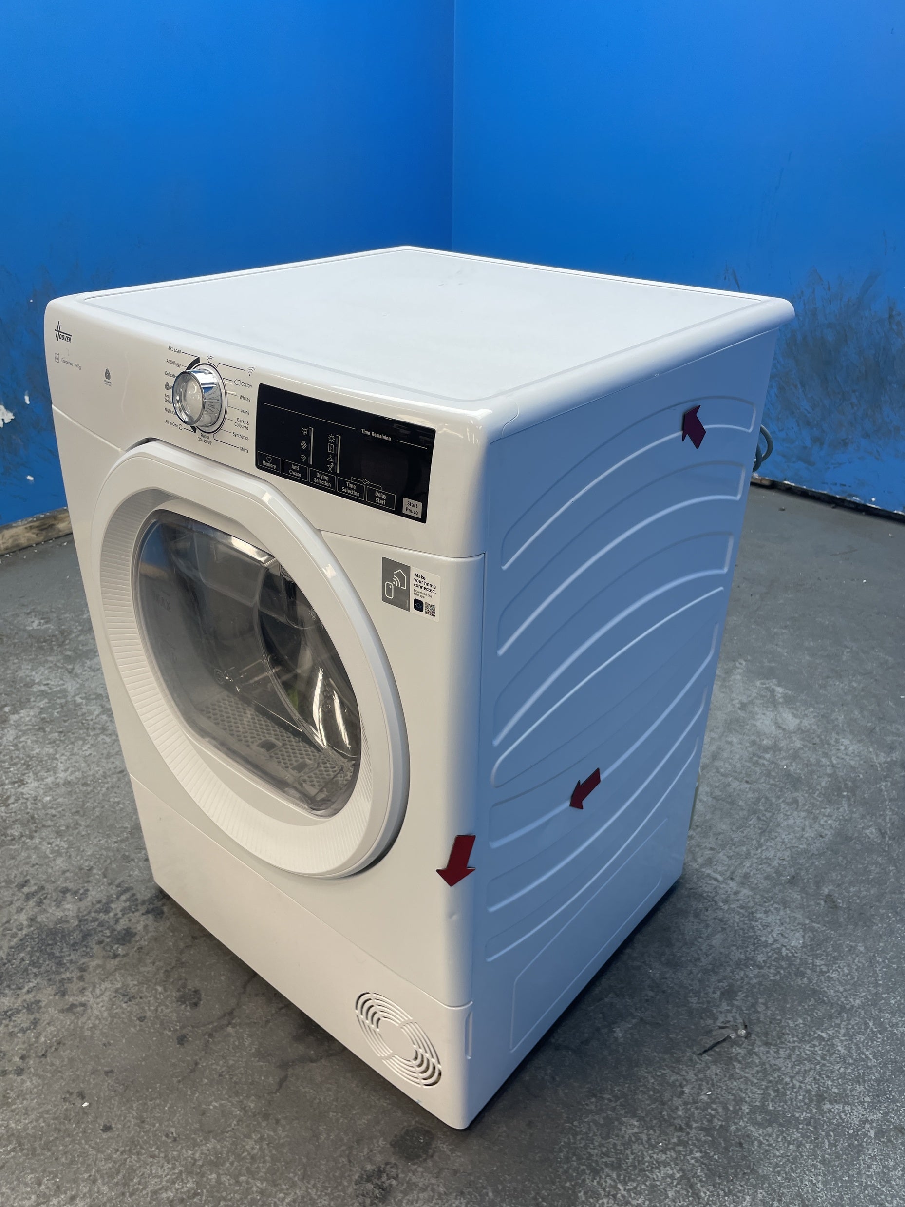 #GRC-162-525 - Hoover HRE C9TE-80 9kg Condenser Tumble Dryer with Wi-Fi