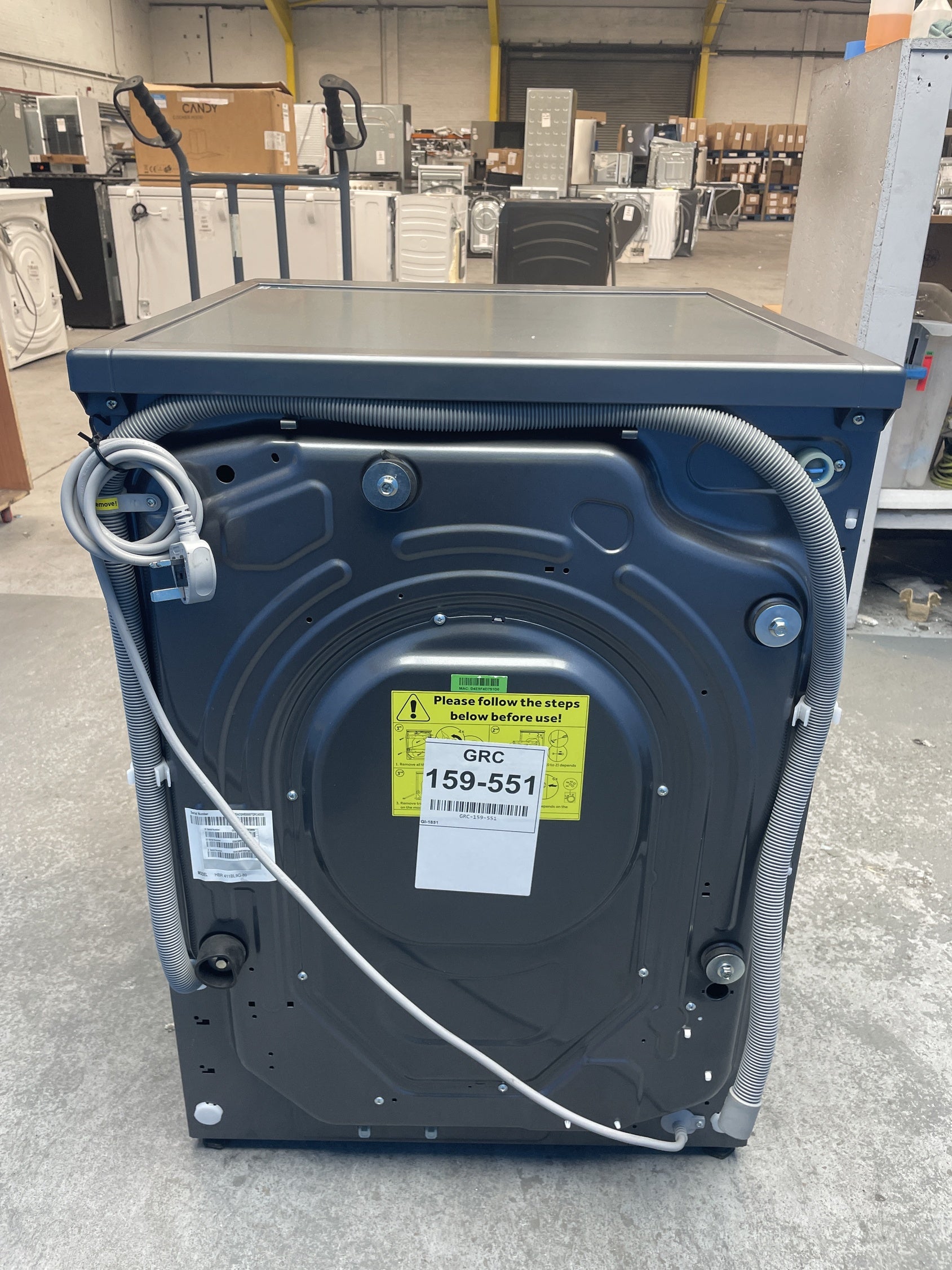 #GRC-159-551 - Hoover HBR 411BL9G-80 Series 3 11kg 1400 Spin Washing Machine