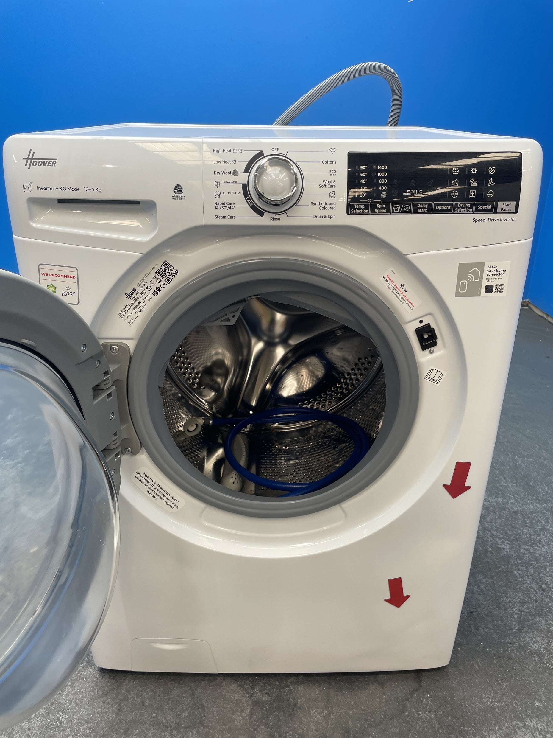 #GRC-160-002 - Hoover H-WASH 350 H3DPS41066TAMB80 10/6kg 1400rpm Washer Dryer