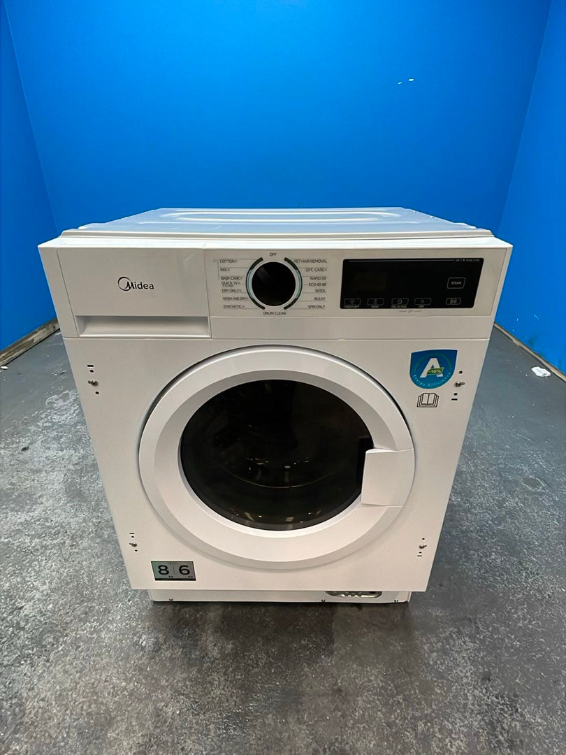 #GRC-162-432 - Midea MFA06D80BA10/W Integrated 8/6kg 1400rpm Washer Dryer