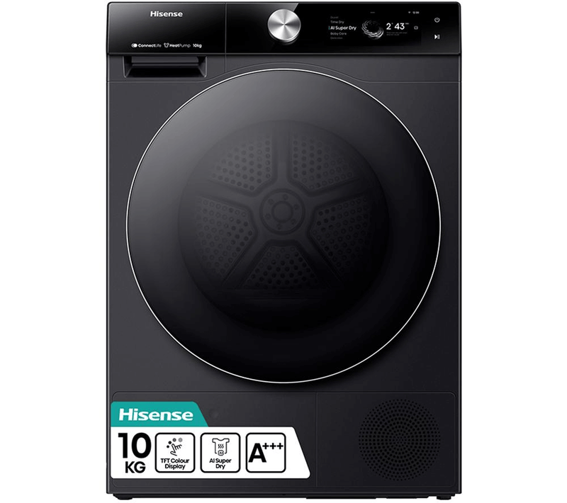 Hisense DH7S107BB 7S Series 10kg Heat Pump Tumble Dryer - Renew 2 U