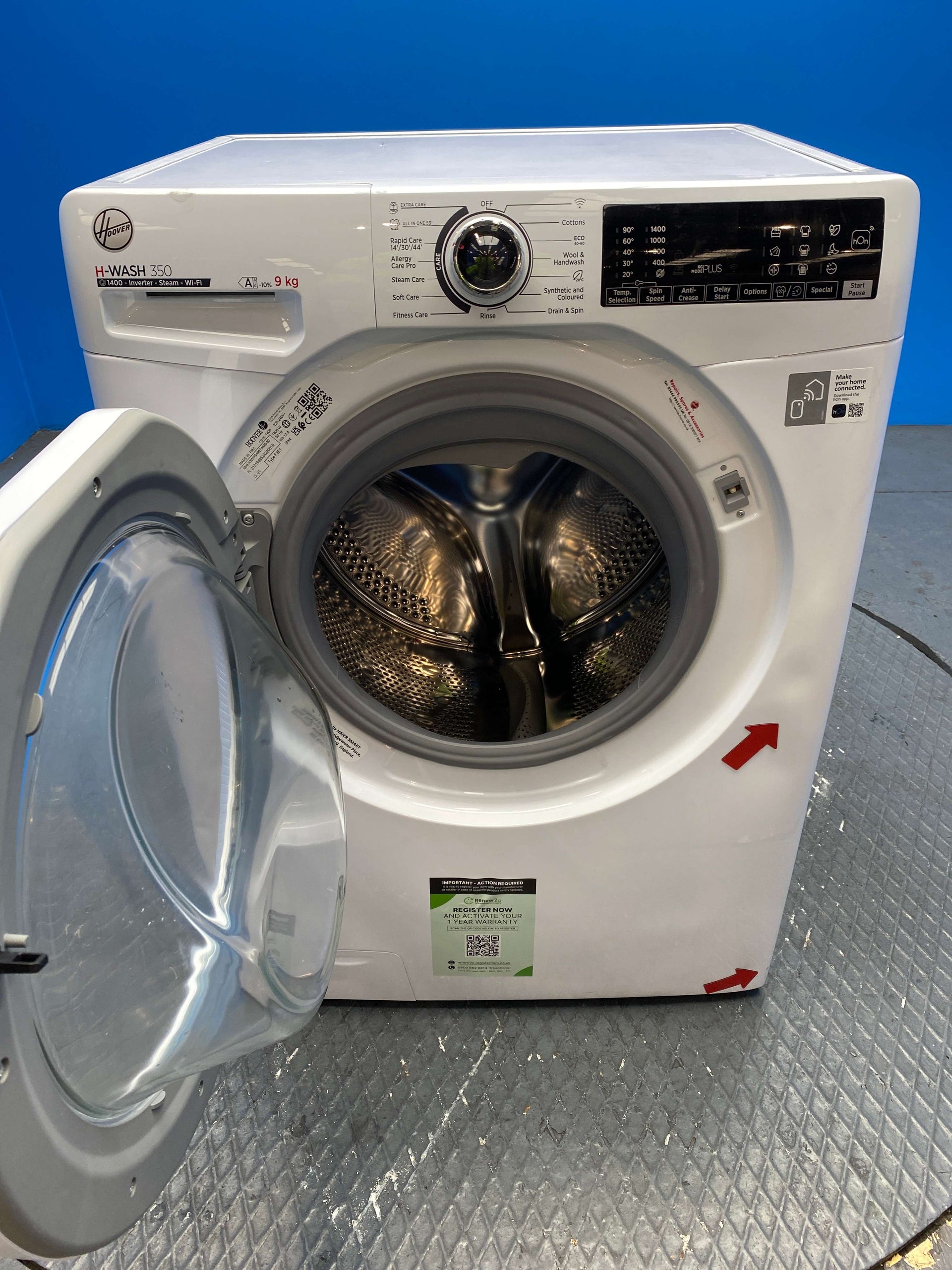 Hoover H3WPS496TAM6 9kg 1400 Spin Washing Machine