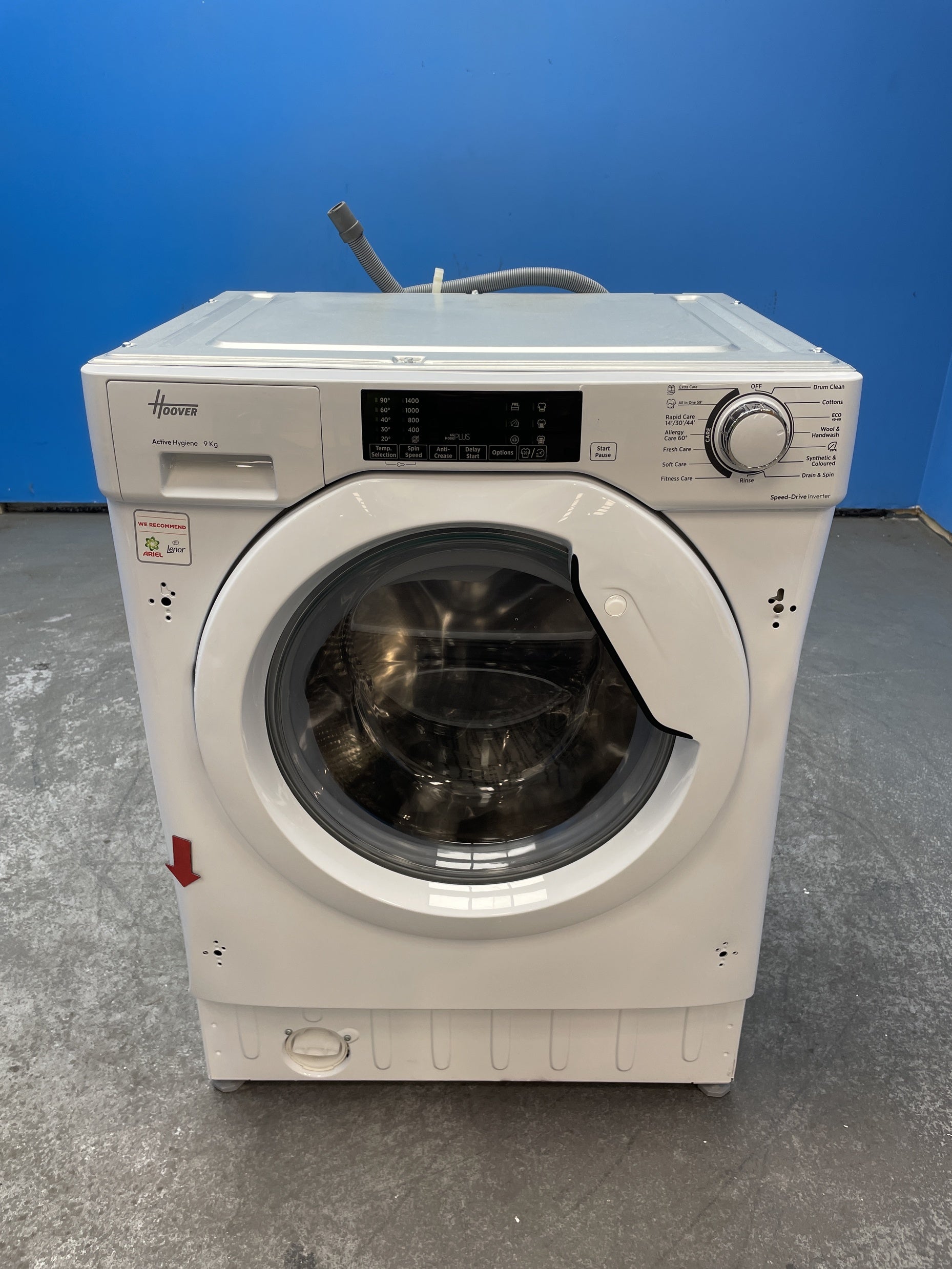 #GRC-163-430 - Hoover H-WASH 300 9kg 1400rpm Integrated Washing Machine – Inverter Motor, KG Mode, White