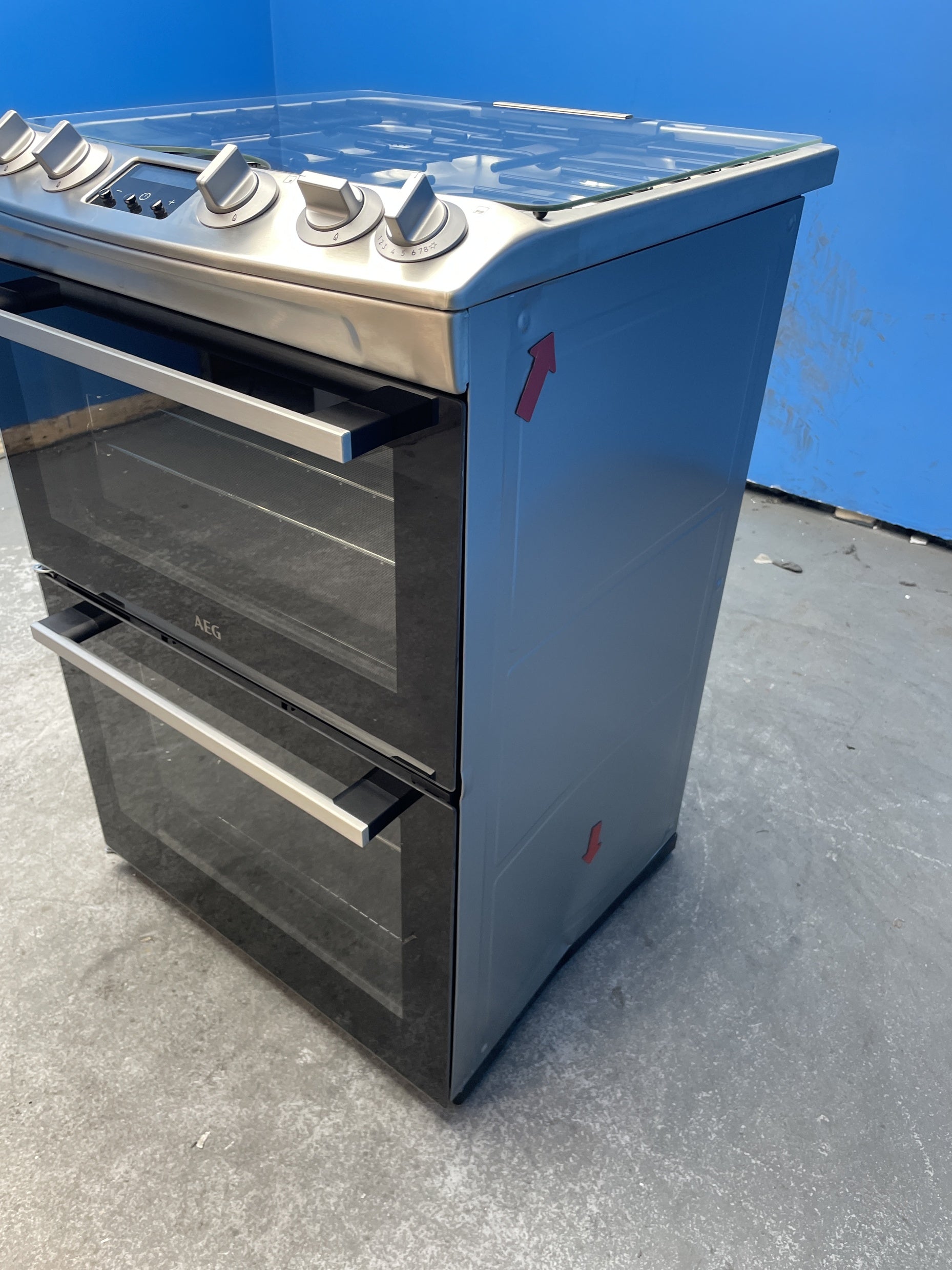#GRC-158-205 - AEG CGX6130ACM 60cm Double Oven Gas Cooker with 4 Burner Hob