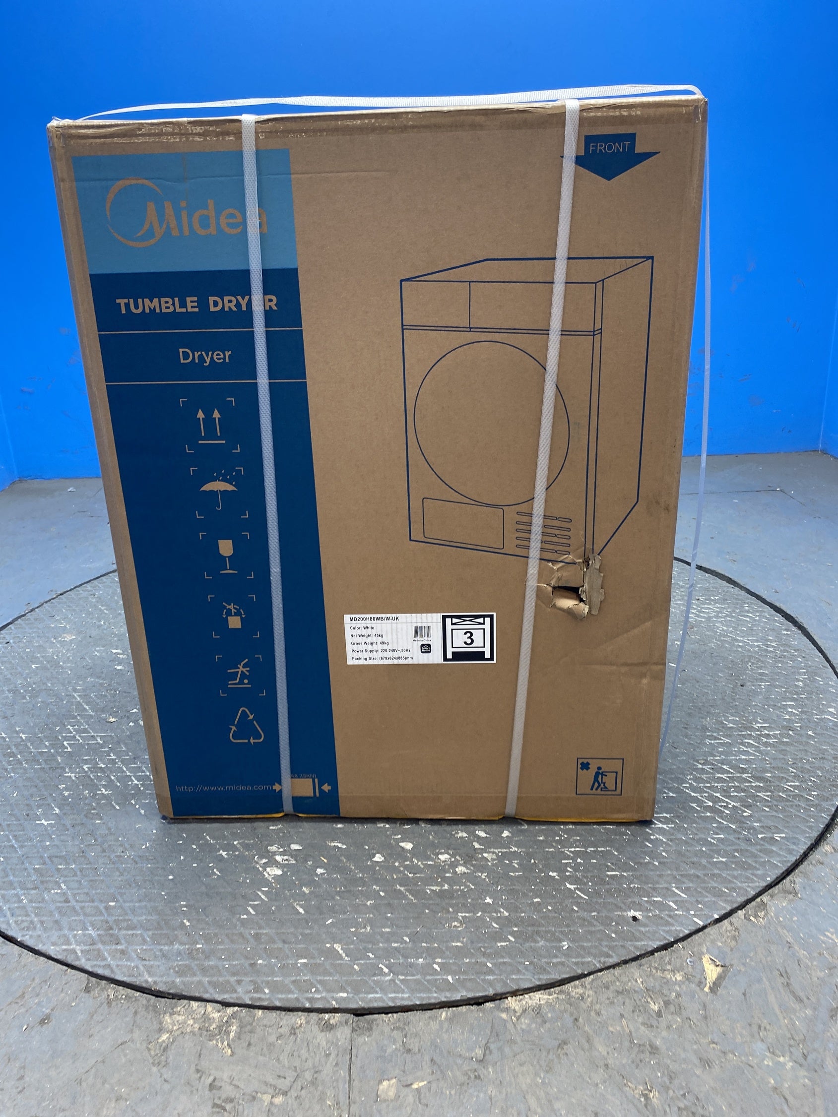 #GRC-158-846 - Midea MD200H80WB/W-UK 8kg Smart Sensor Heat Pump Tumble Dryer